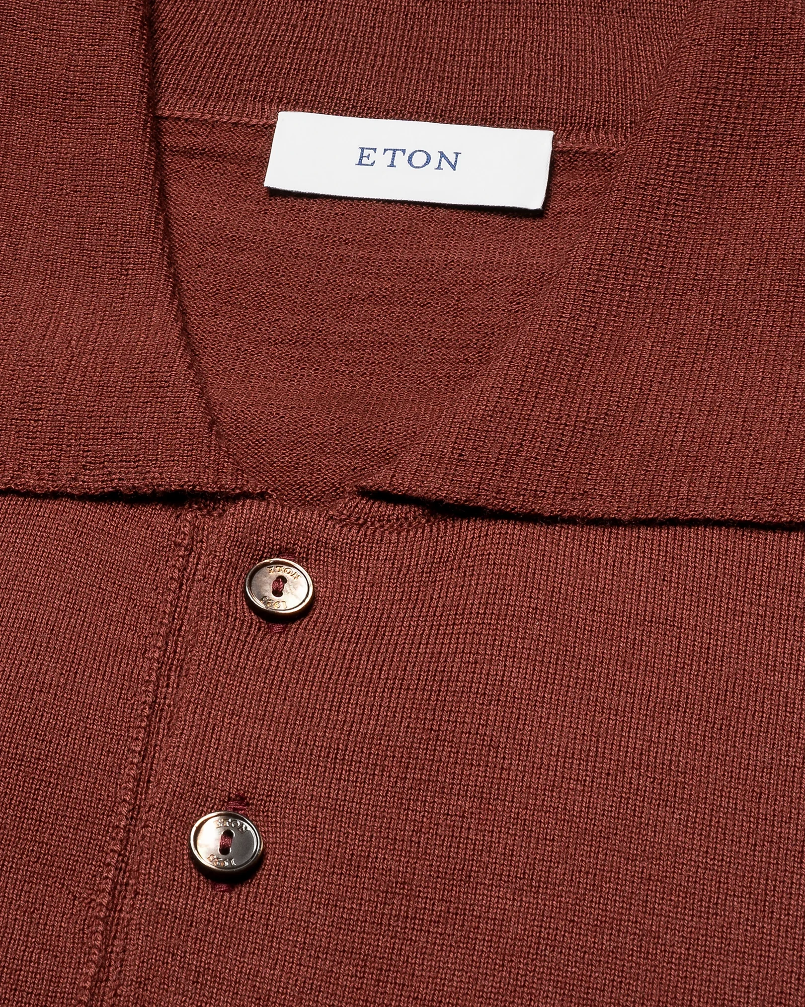 Eton - red fine knit merino polo 256