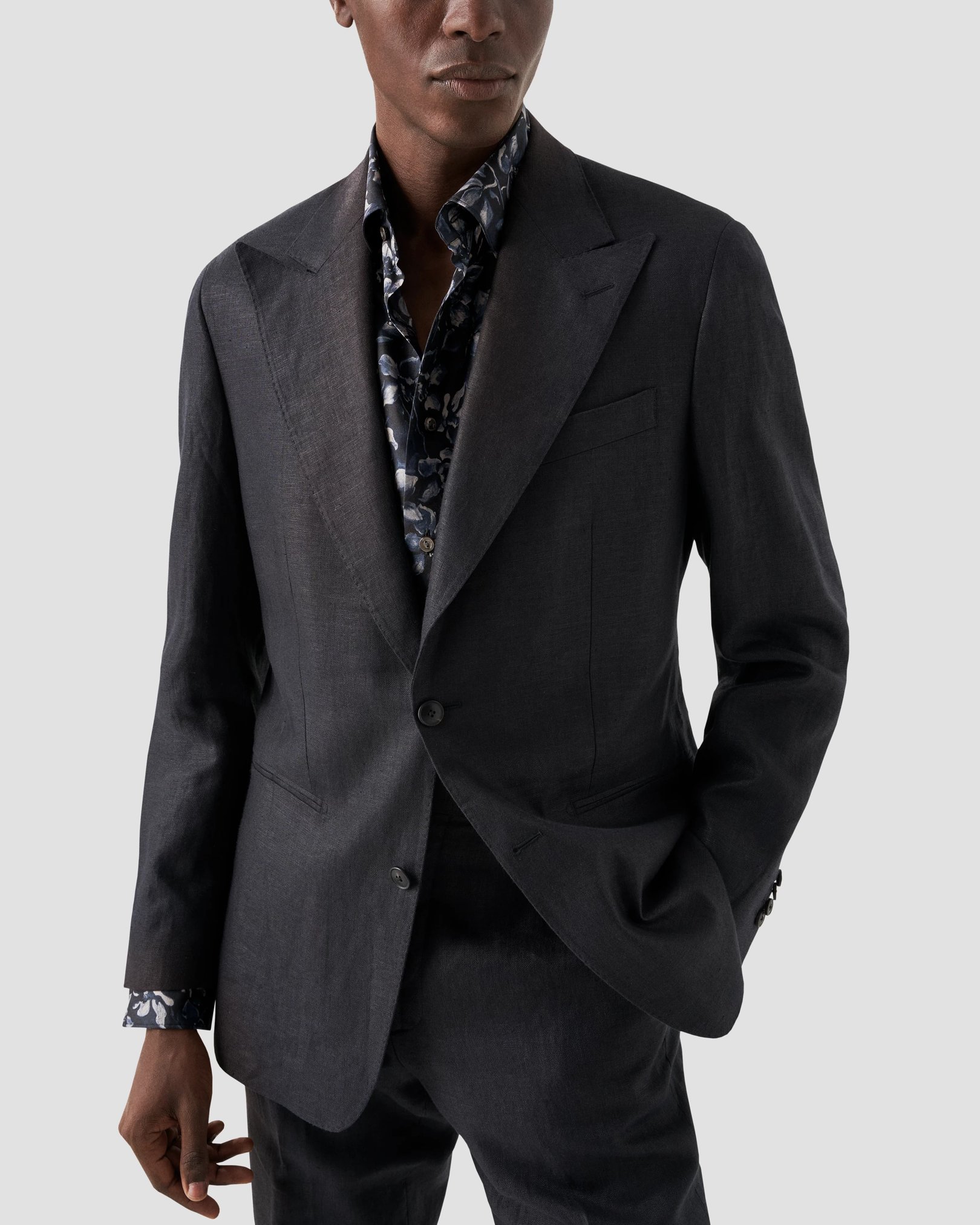 Eton - dark grey silk