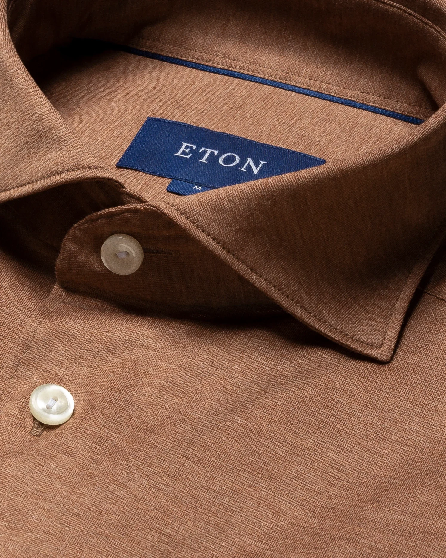 Eton - brown single jersey shirt