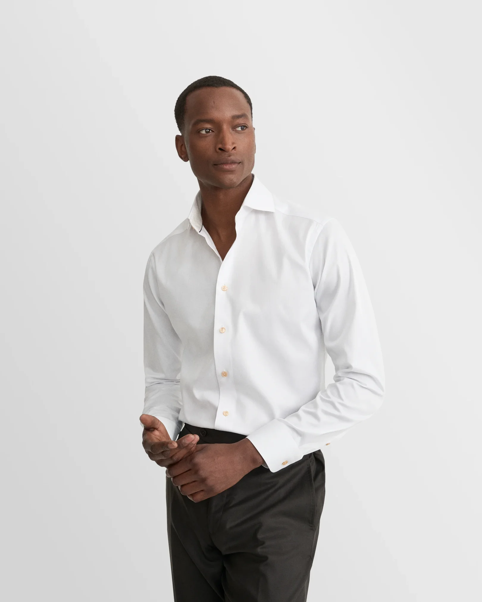 Eton - white geometric effect signature twill shirt 263