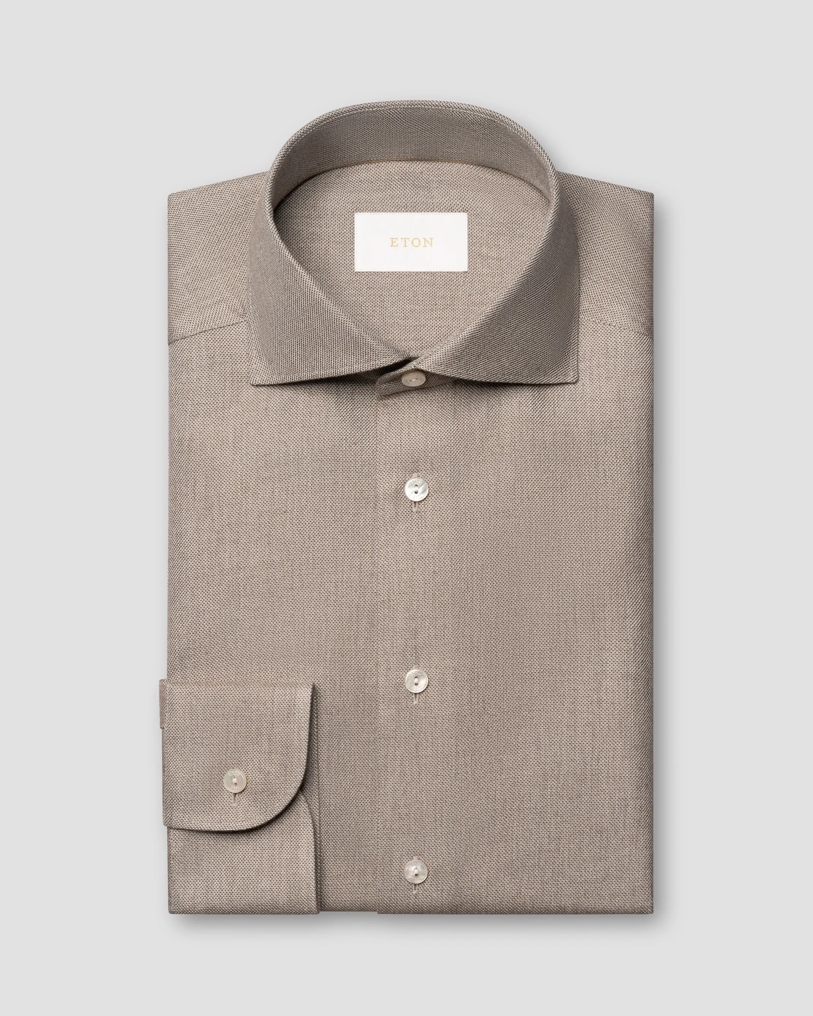 Eton - brown cotton silk cashmere shirt 268