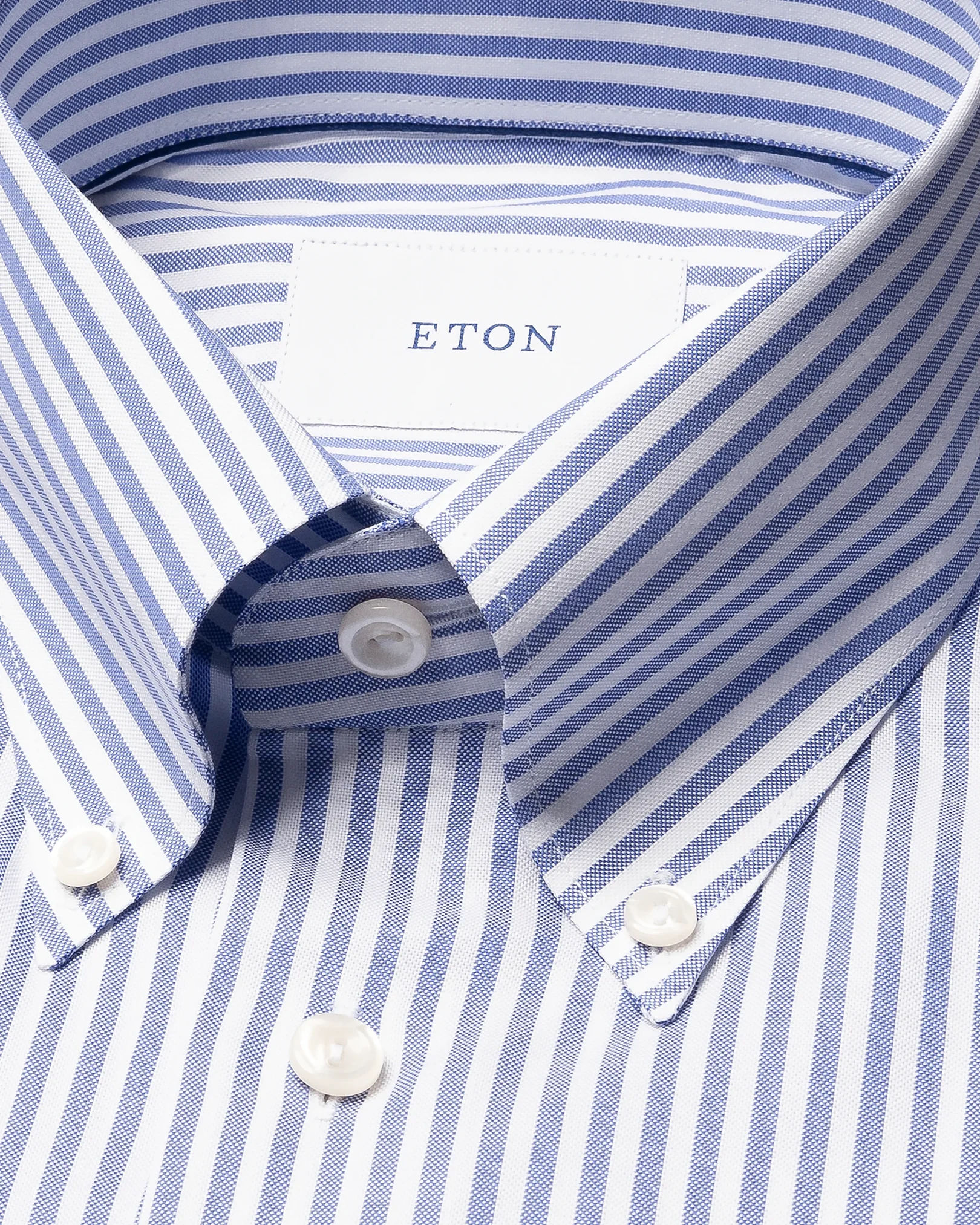 Eton - mid blue striped signature oxford shirt