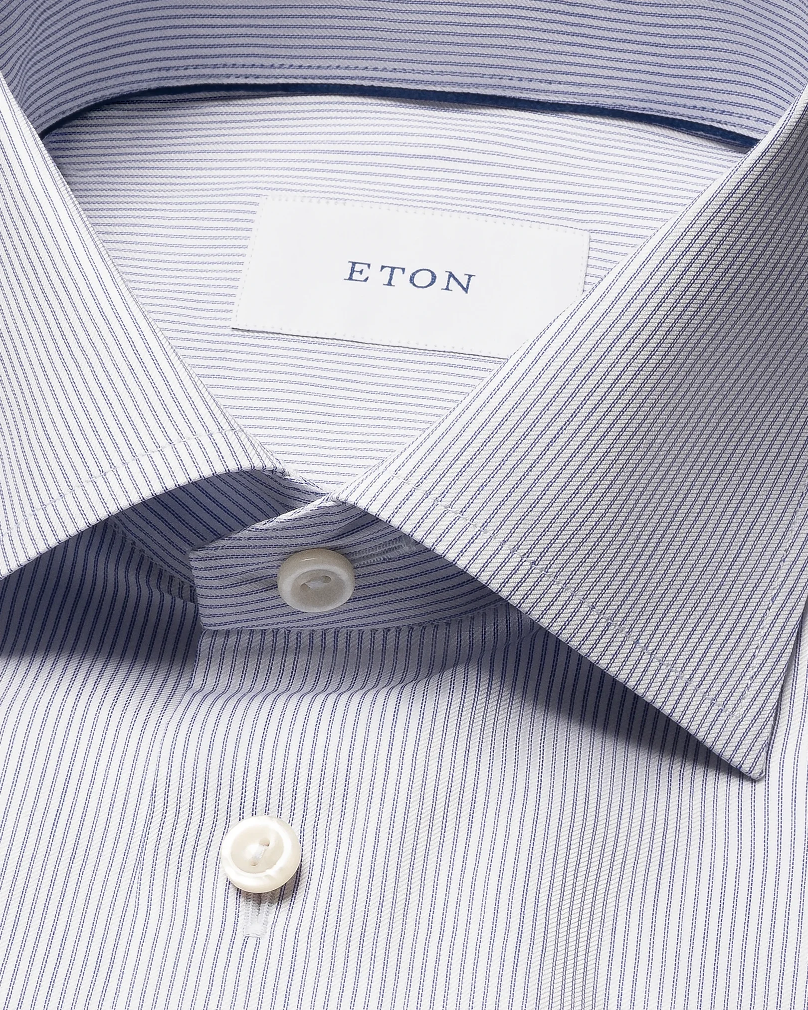 Eton - dark blue fine striped signature twill shirt 256