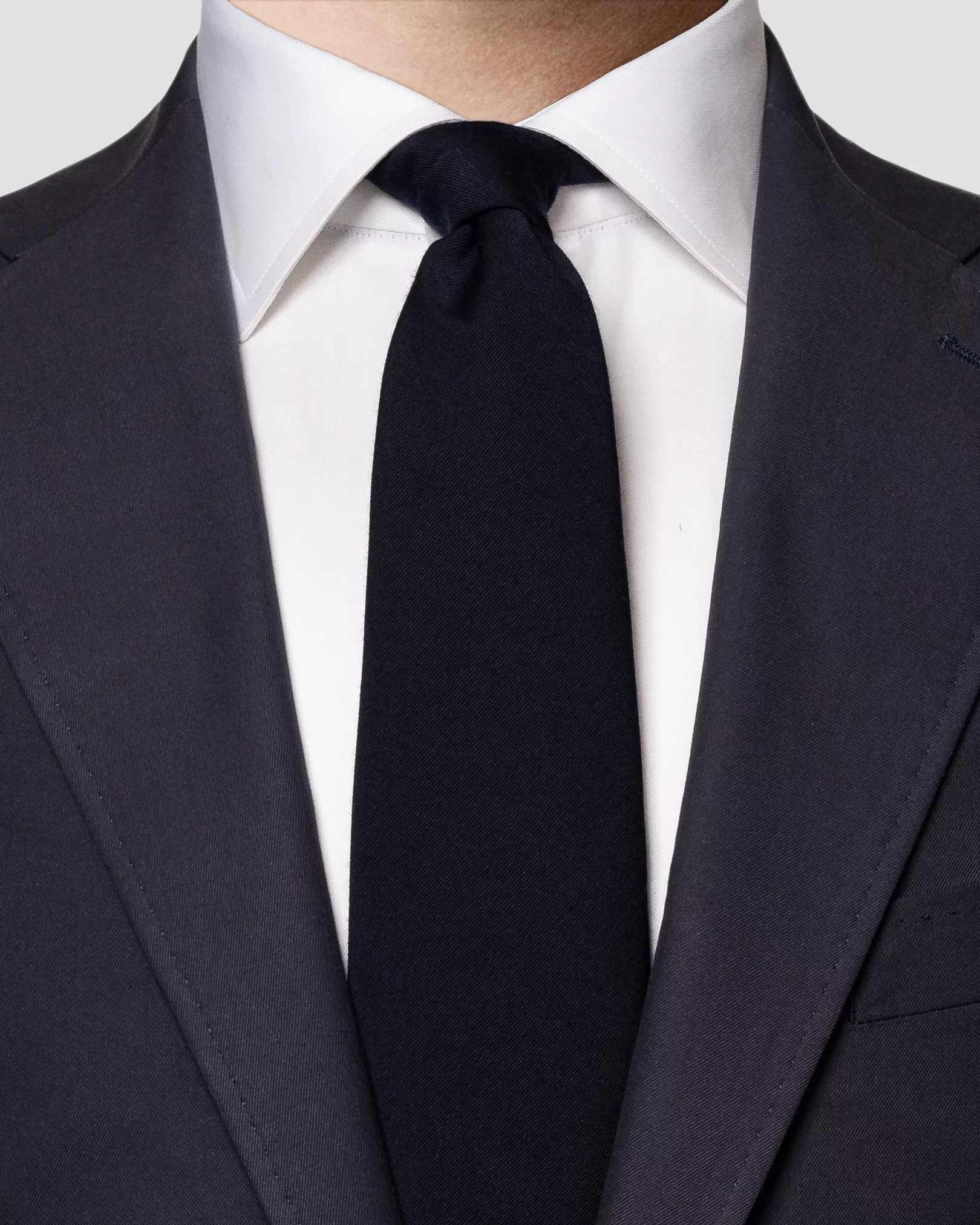 Eton - navy blue wool cotton tie
