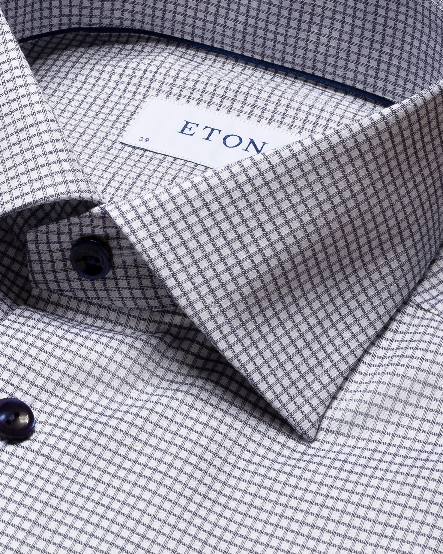 Blue Micro Check Stretch Shirt - Eton