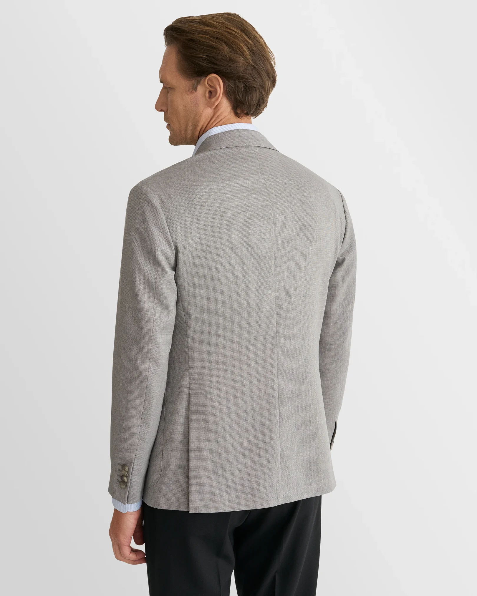 Eton - light grey lana tech hopsack soft jacket
