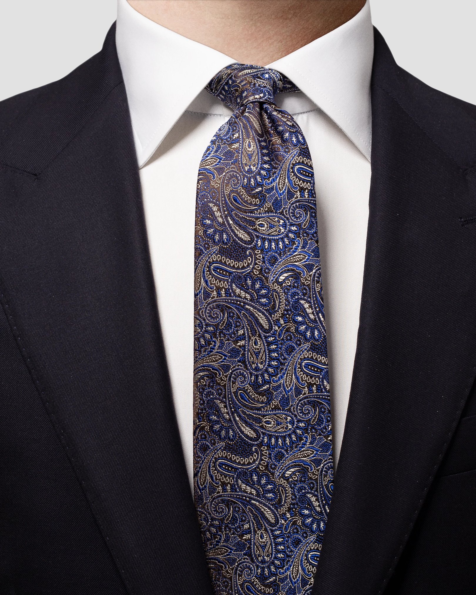 Eton - blue on blue tones paisley tie