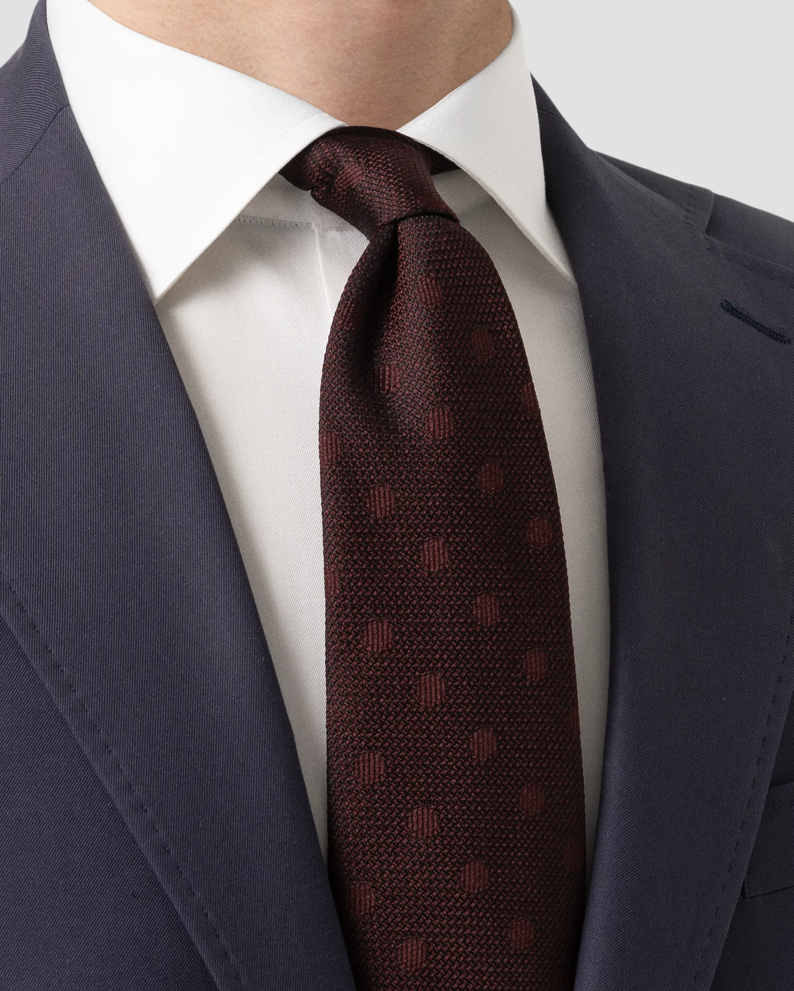 Eton - dark red polka dot grenadine silk tie