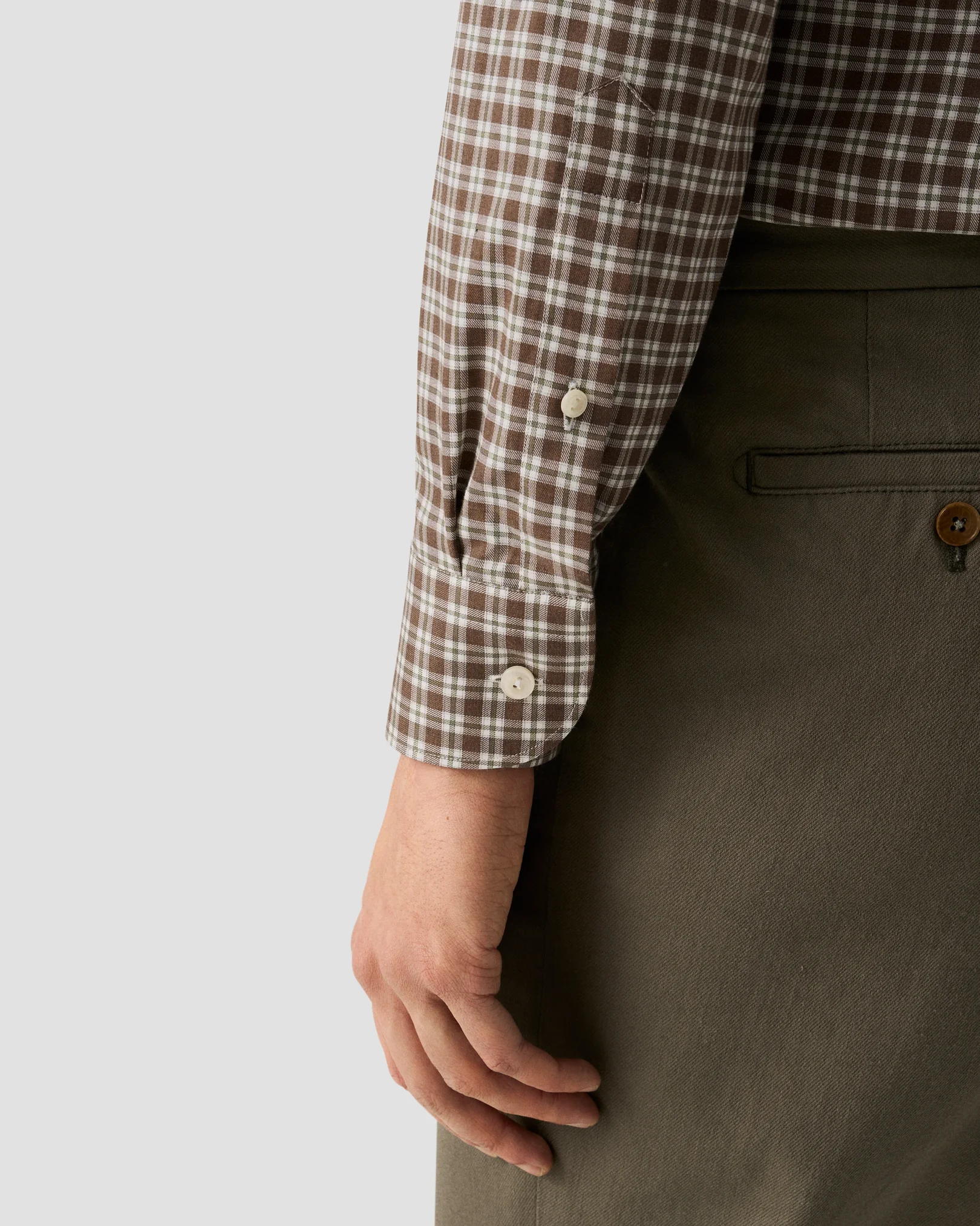 Eton - check signature flannel shirt wide spread