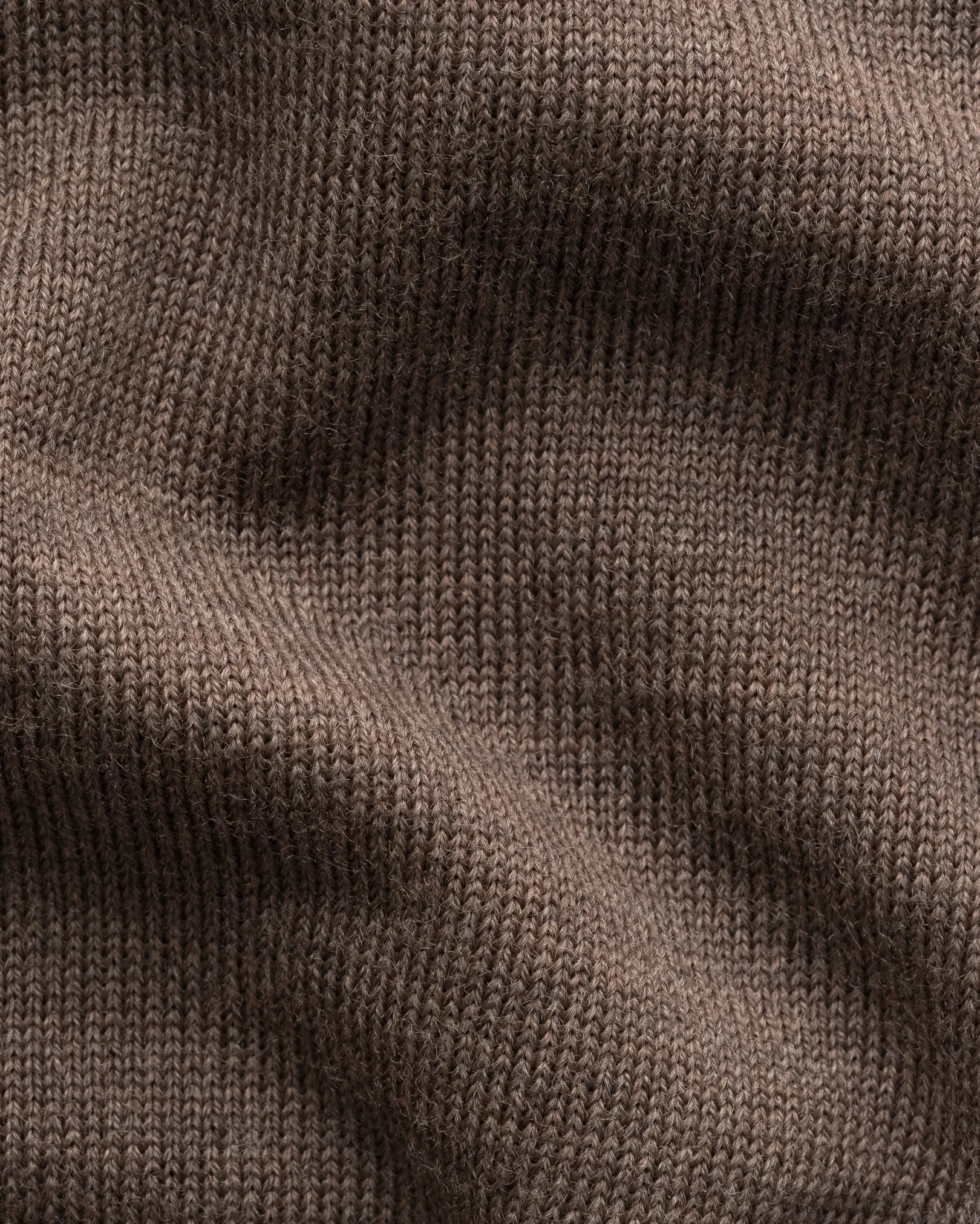 Eton - dark brown merino quarter zip knit sweater