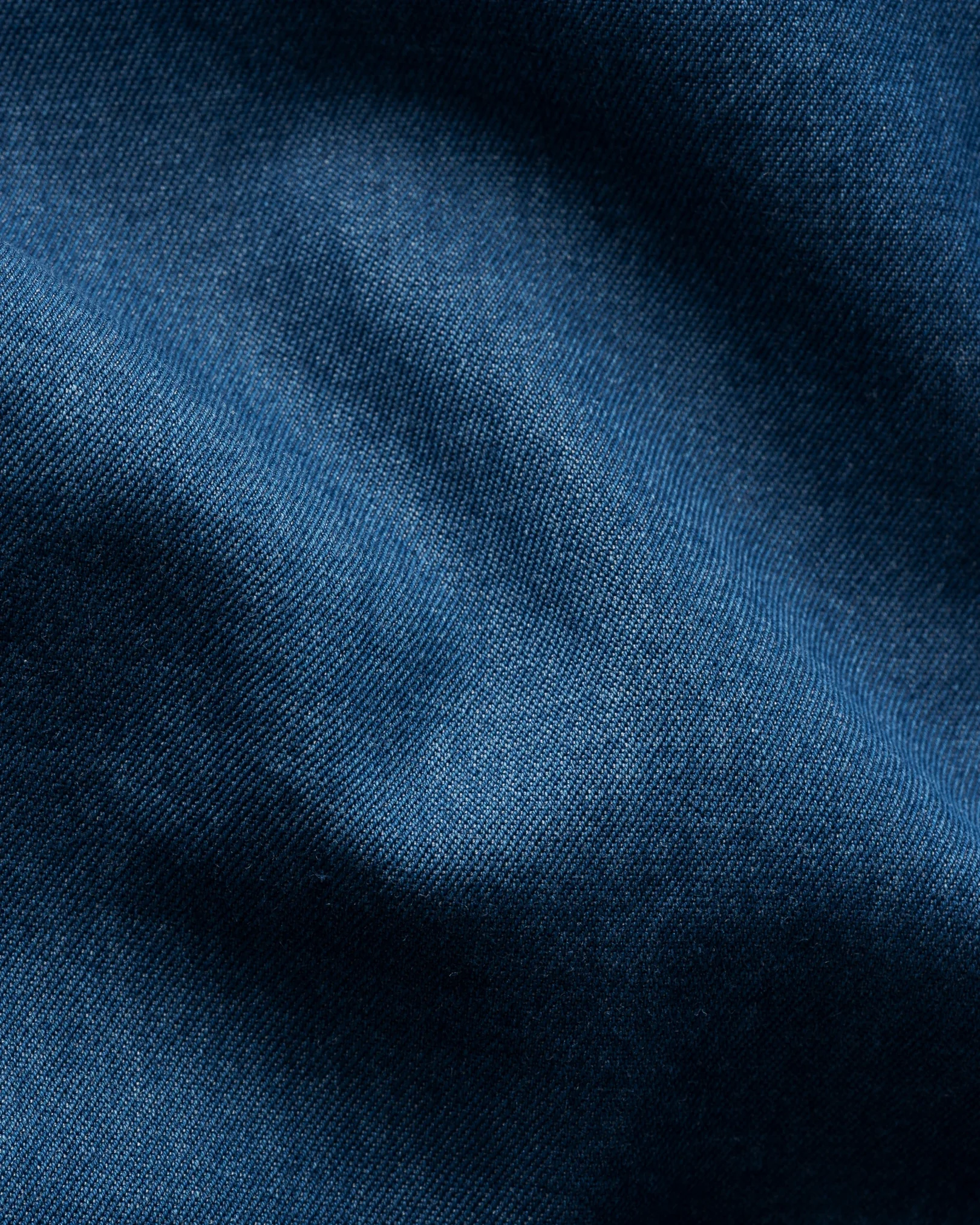 Eton - navy blue lightweight denim shirt wide spread 258