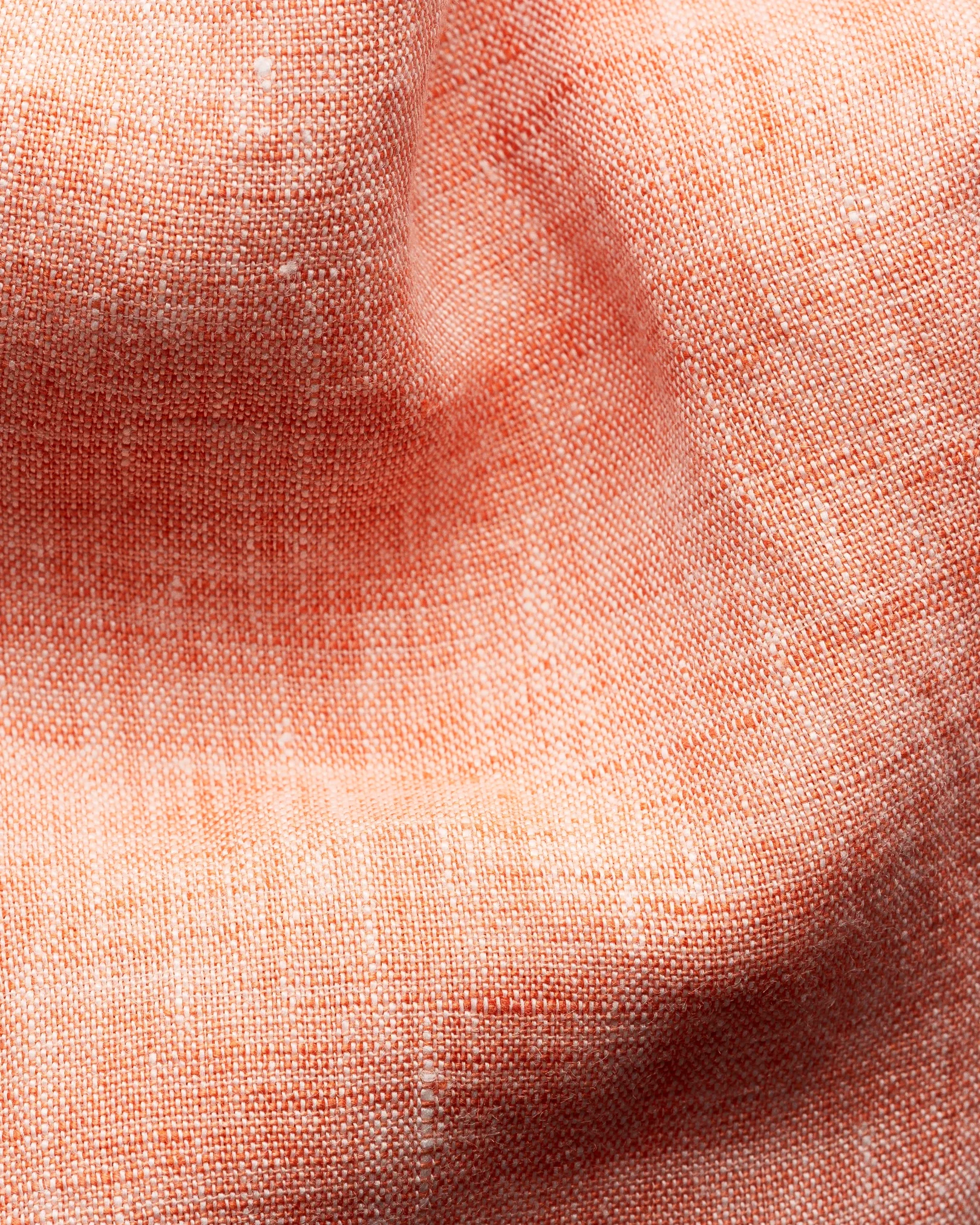 Eton - orange solid plain weave linen shirt