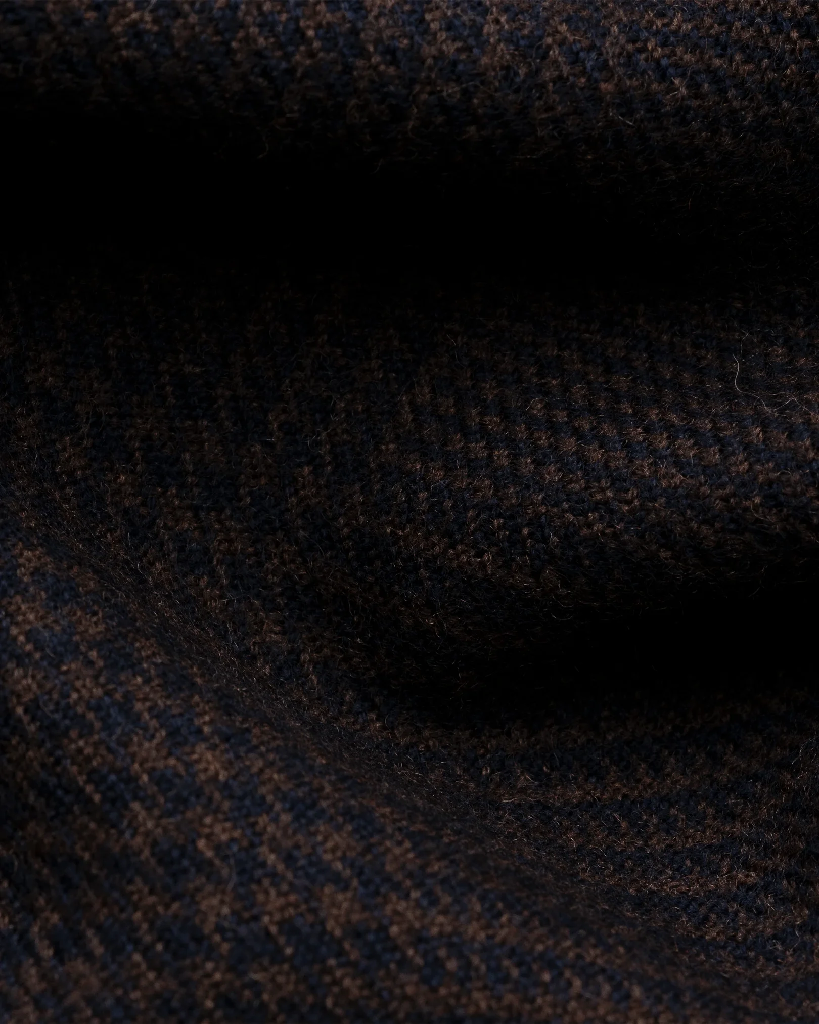 Eton - pow check merino wool scarf dark brown pow check merino wool scarf