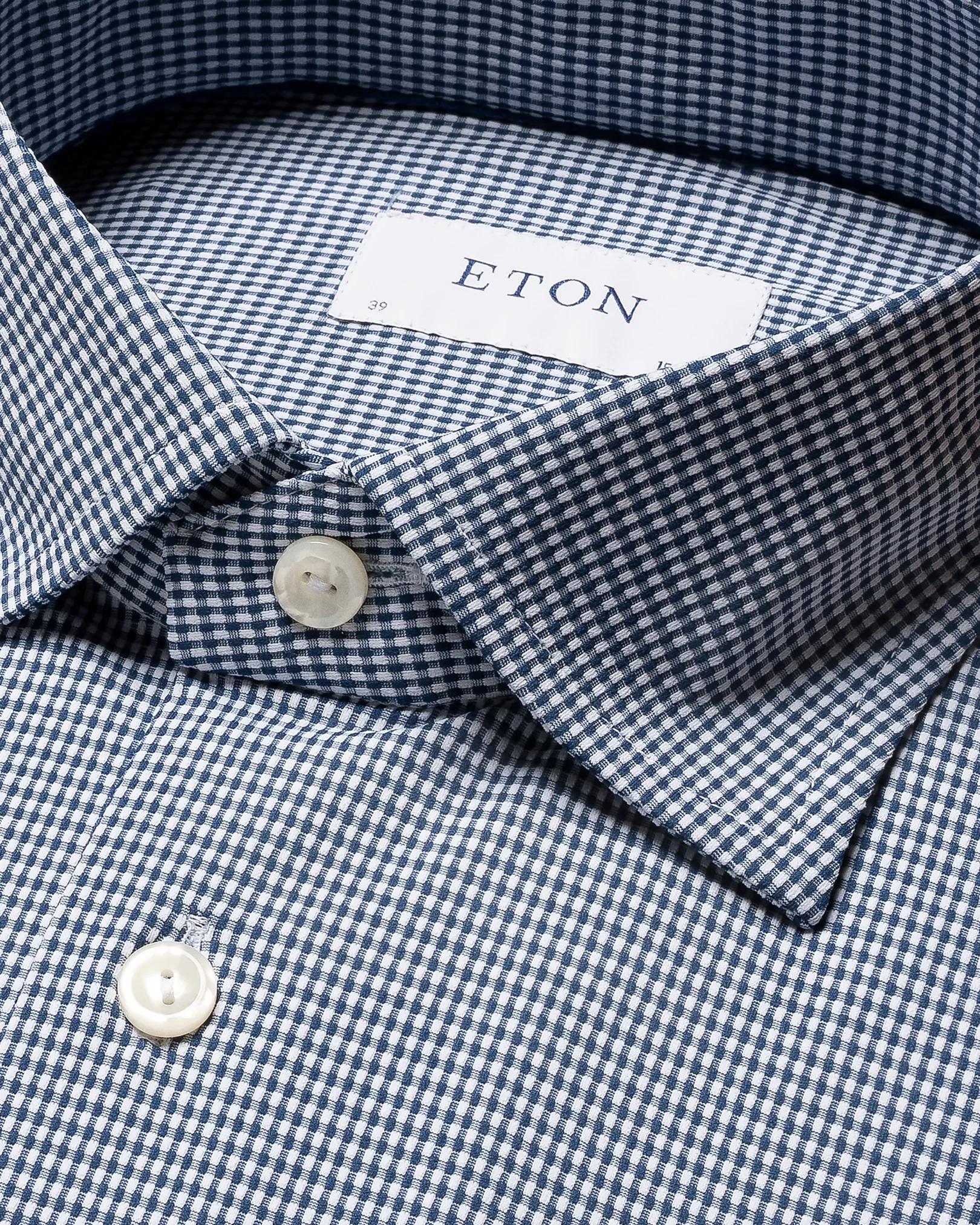 Eton - Dark blue 4 way stretch Shirt