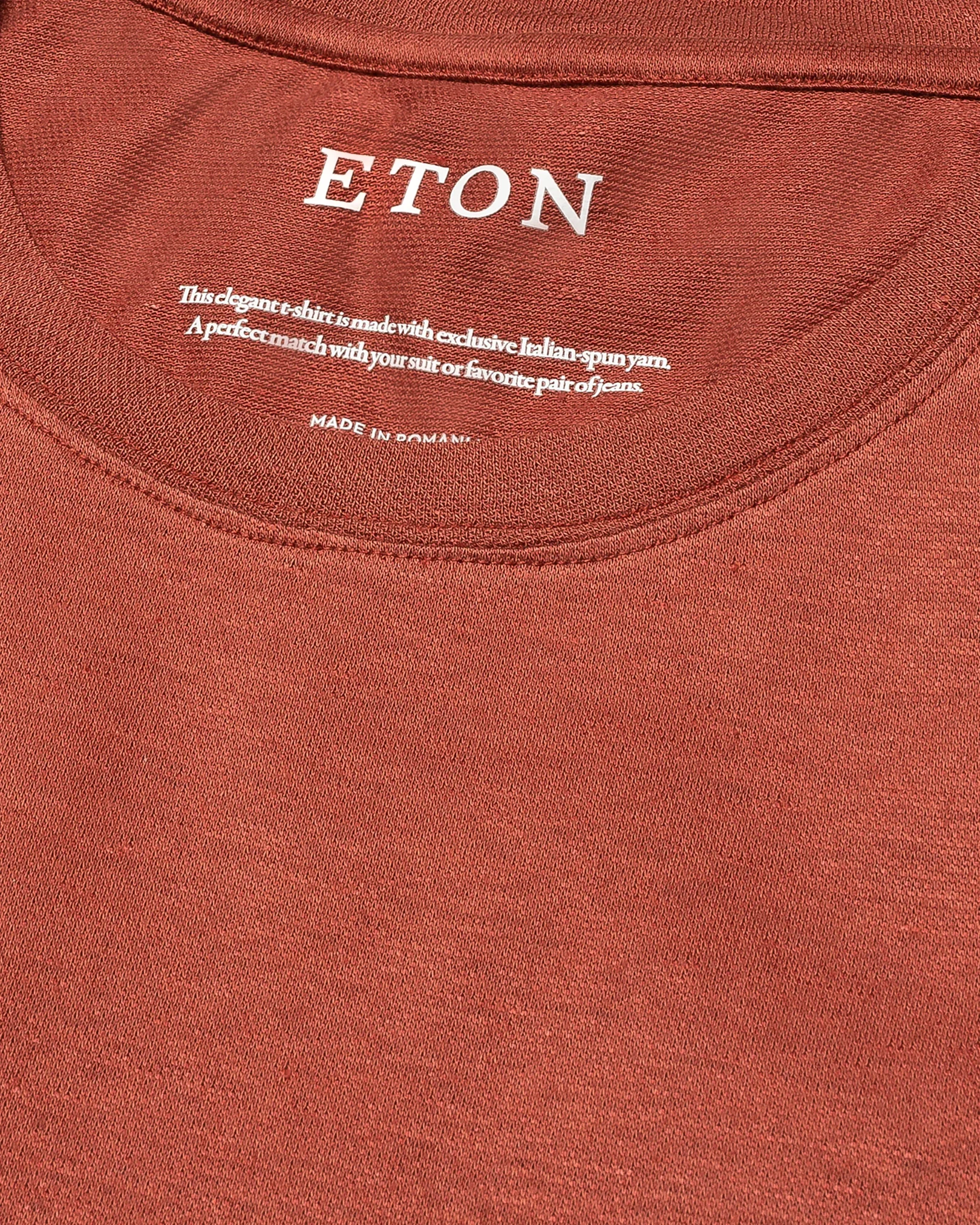 Eton - orange pique t shirt short sleeve boxfit t shirt