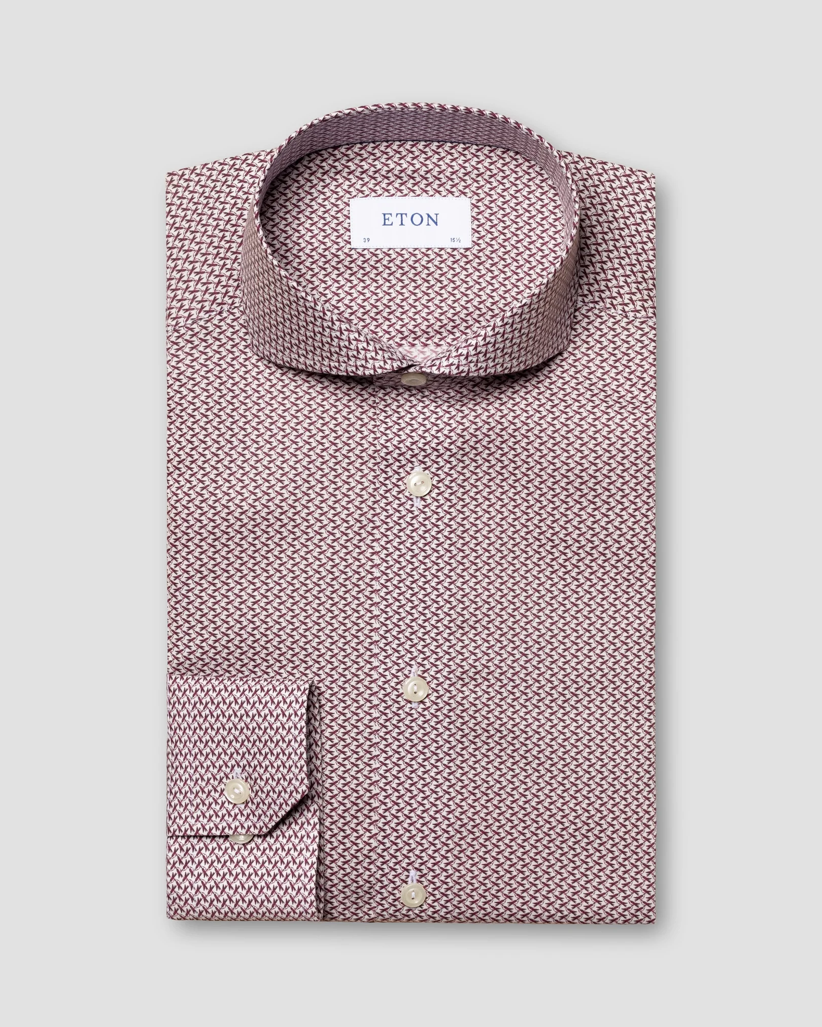 Eton - purple bird print signature twill shirt