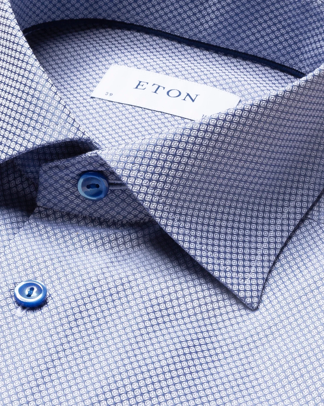 Eton - mid blue dobby shirt