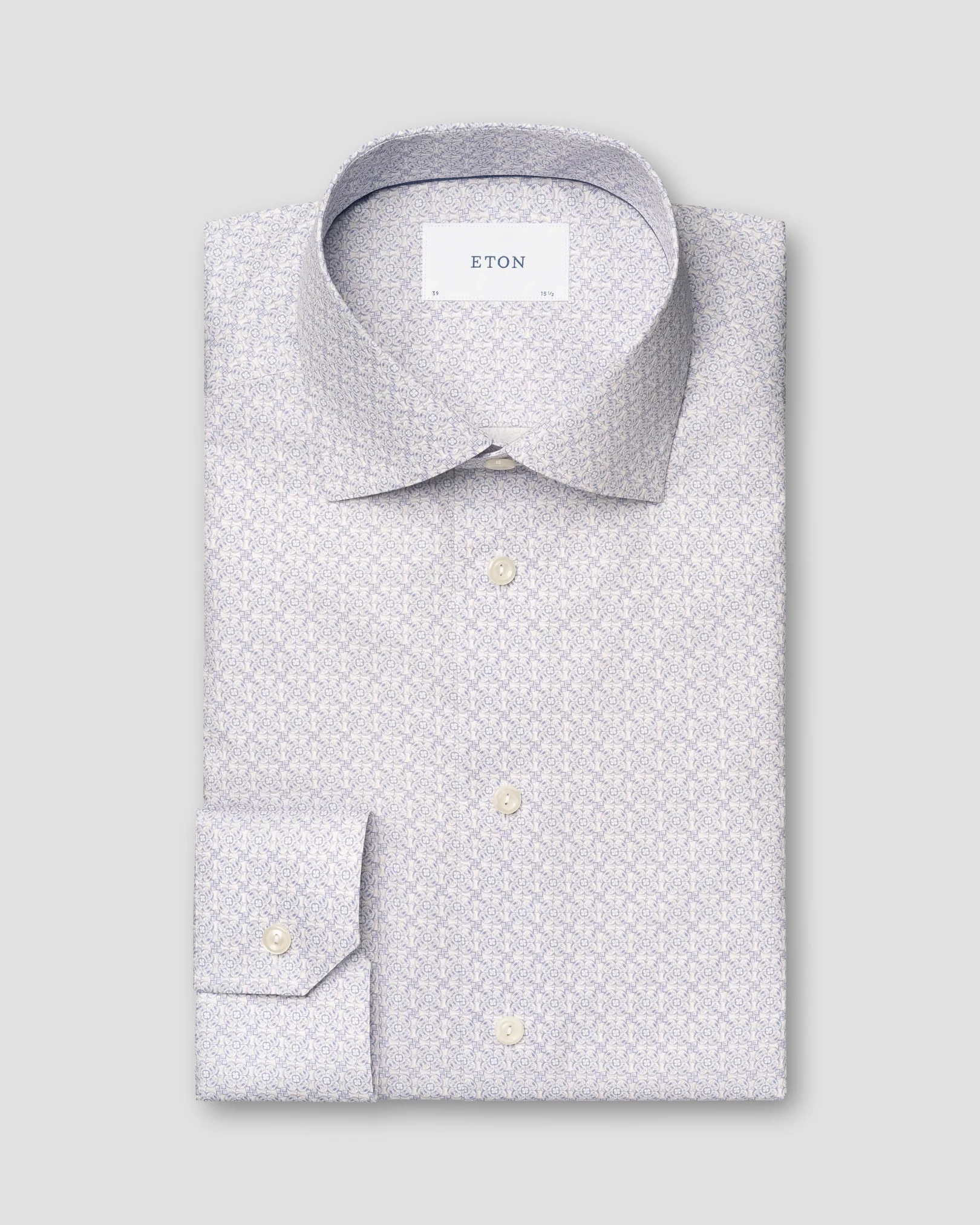 Eton - pink geometric signature twill shirt