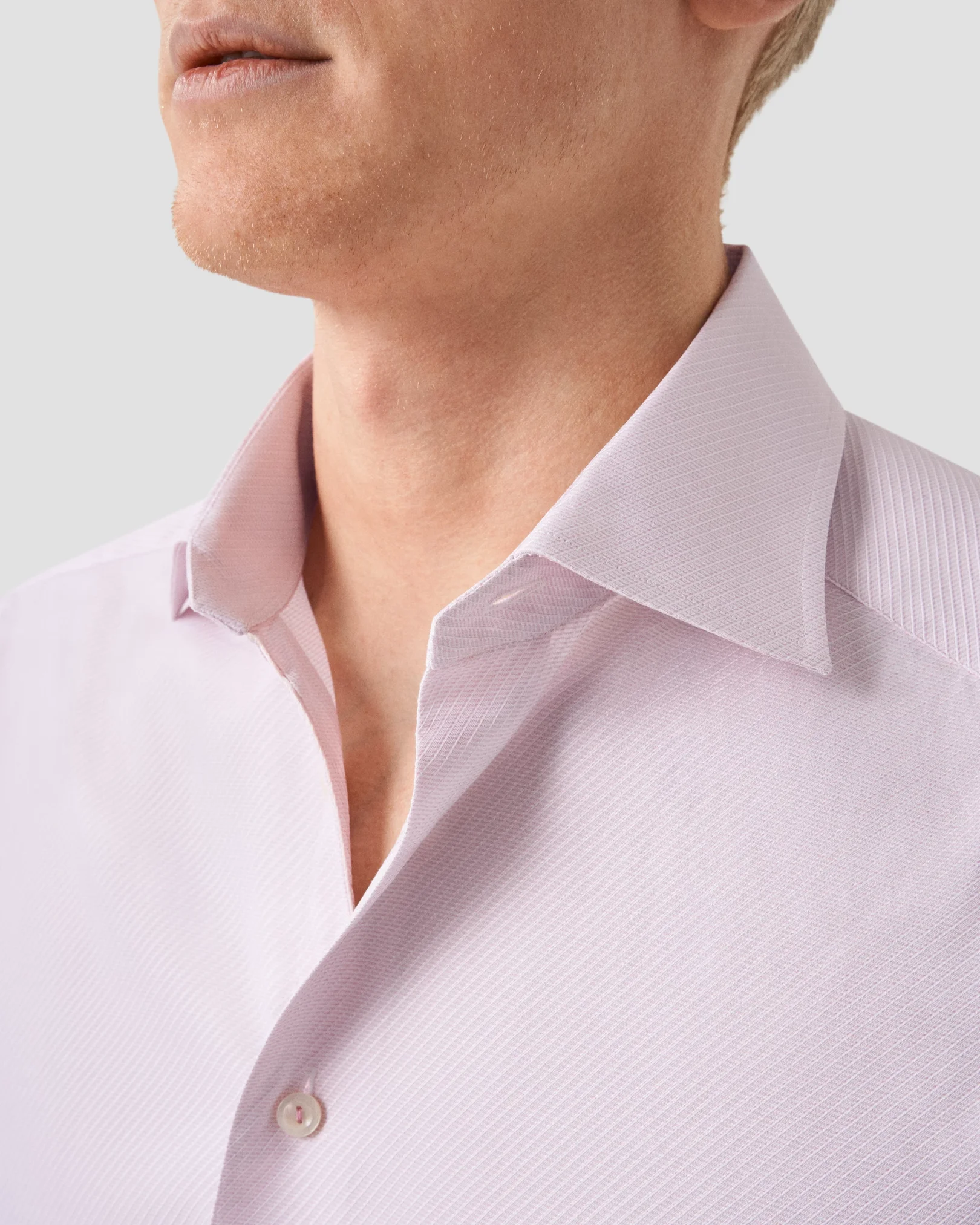 Eton - pink dobby cut away collar single cuff slim fit