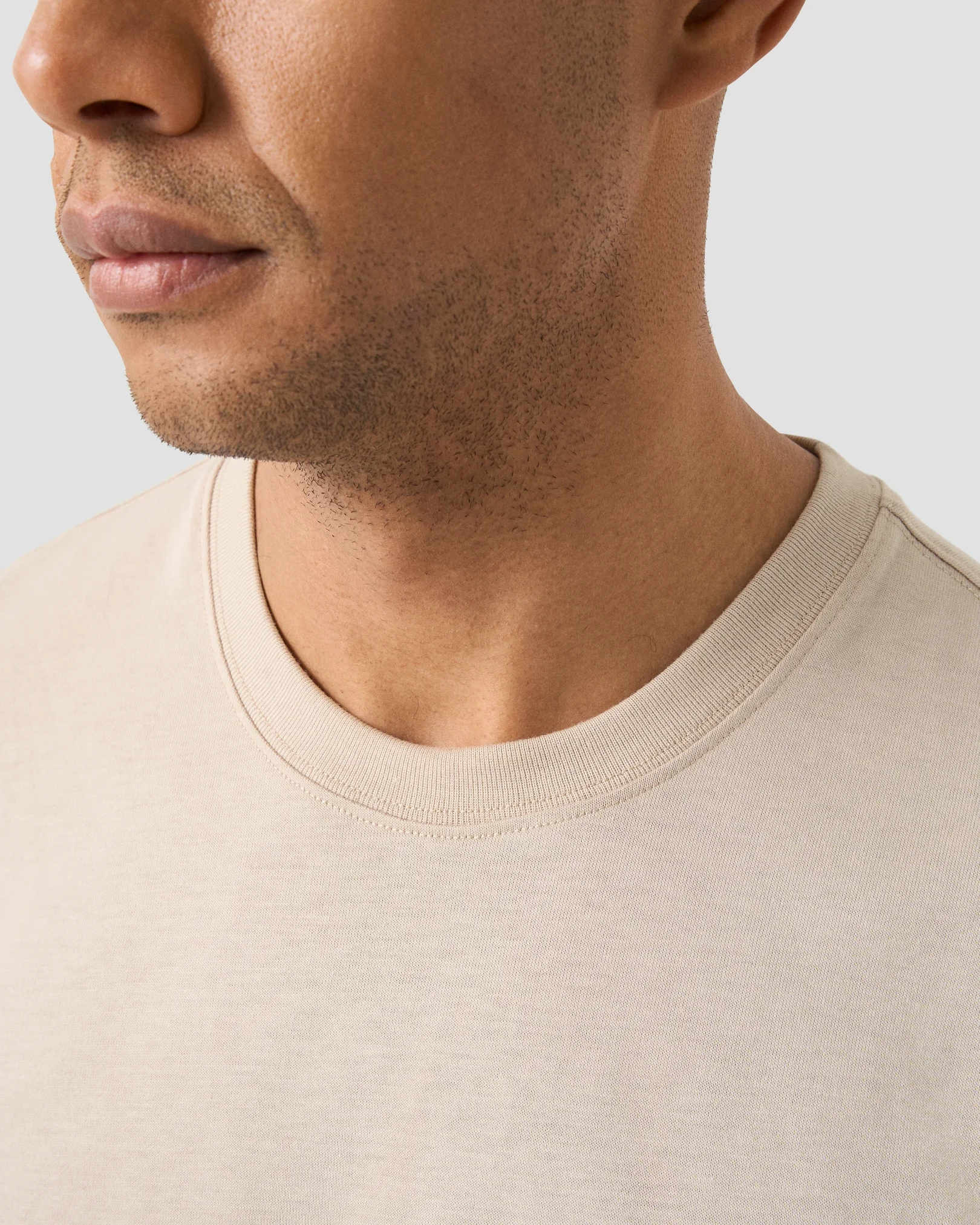 Eton - beige single jersey supima t shirt