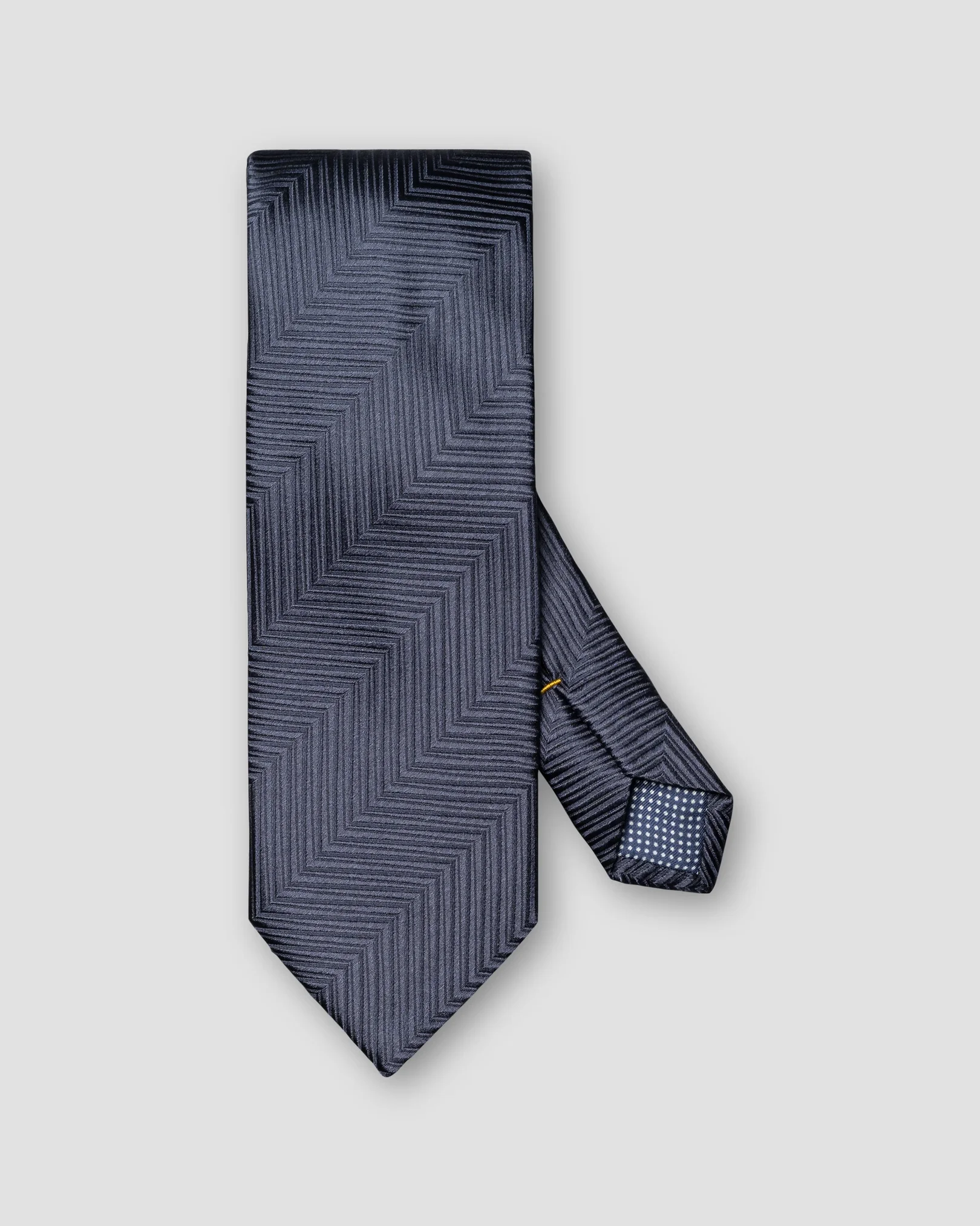 Eton - navy blue herringbone woven silk tie