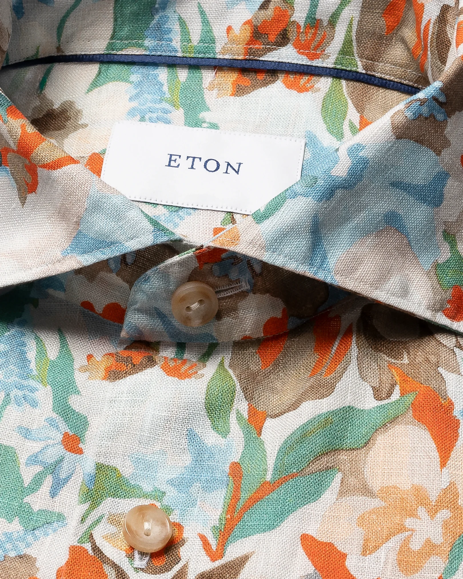 Eton - floral linen print shirt