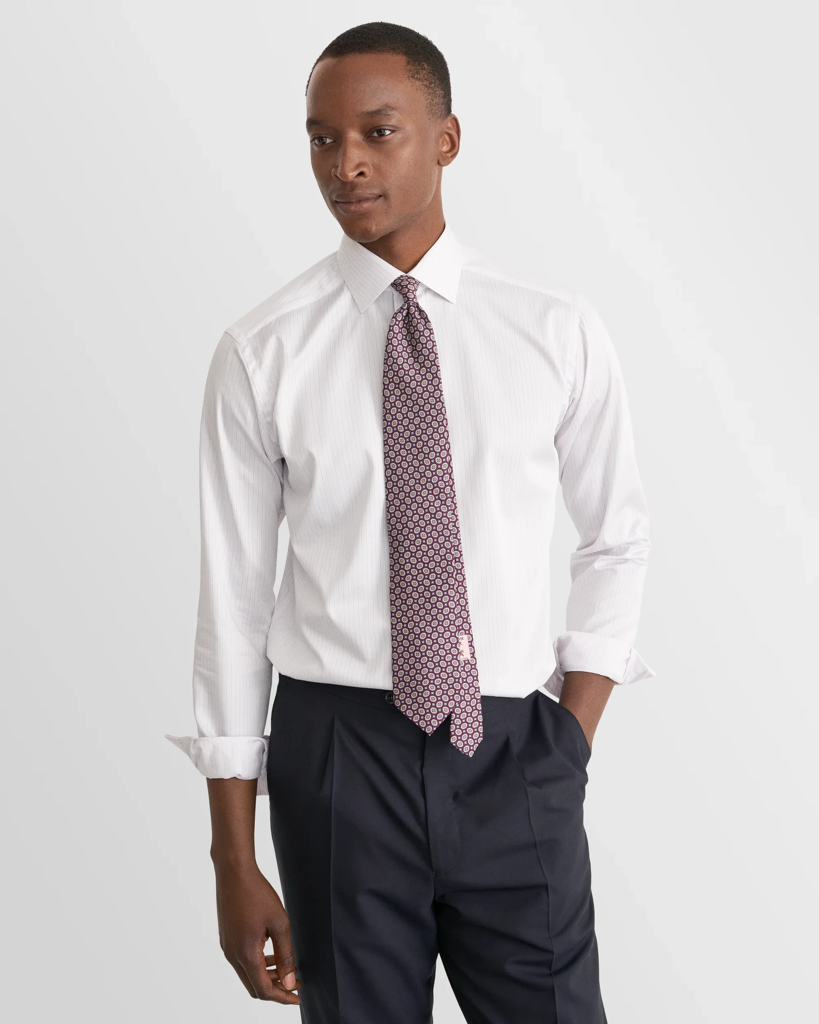 Eton - pink striped supima 120 shirt