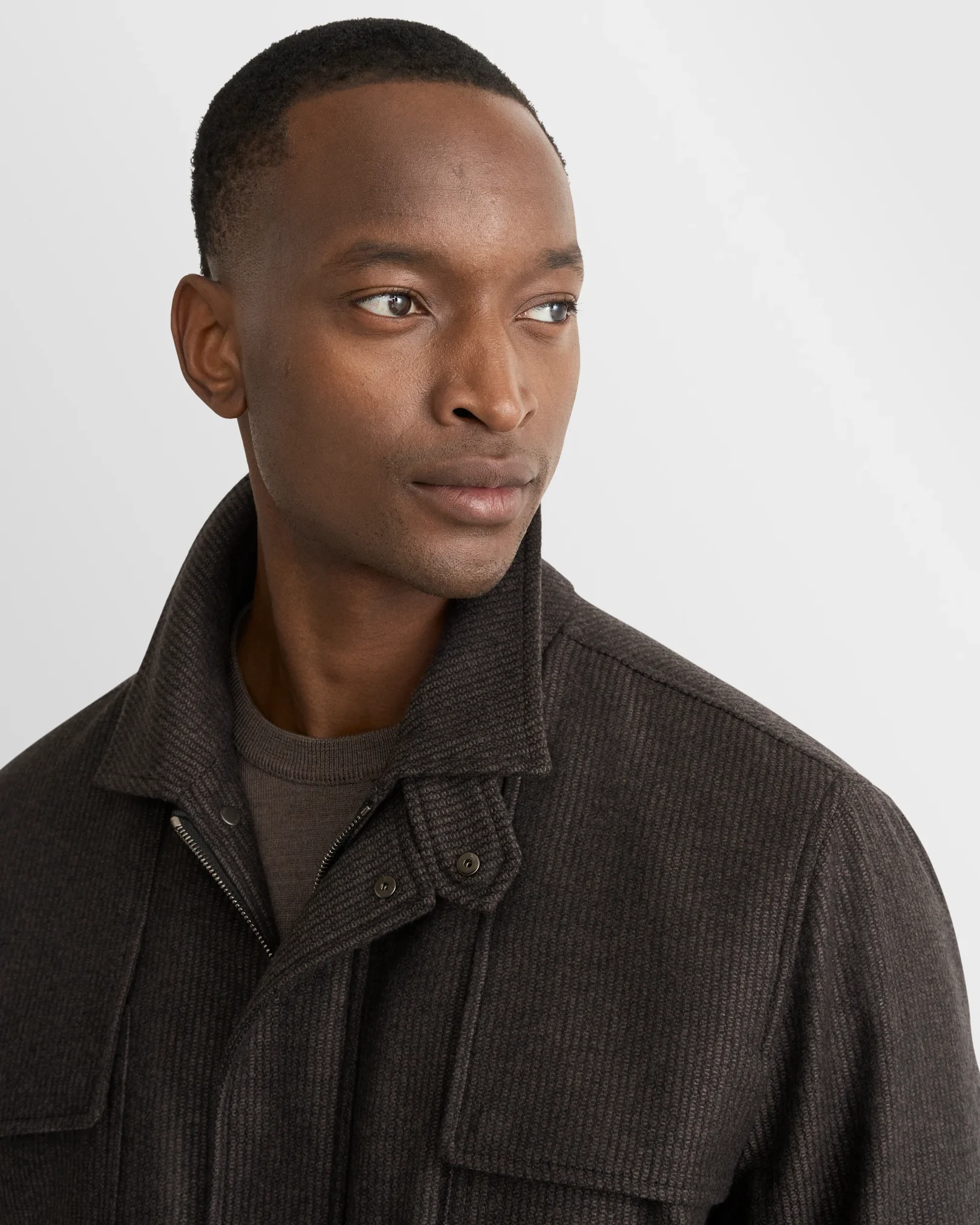 Eton - dark brown wool cashmere travel jacket