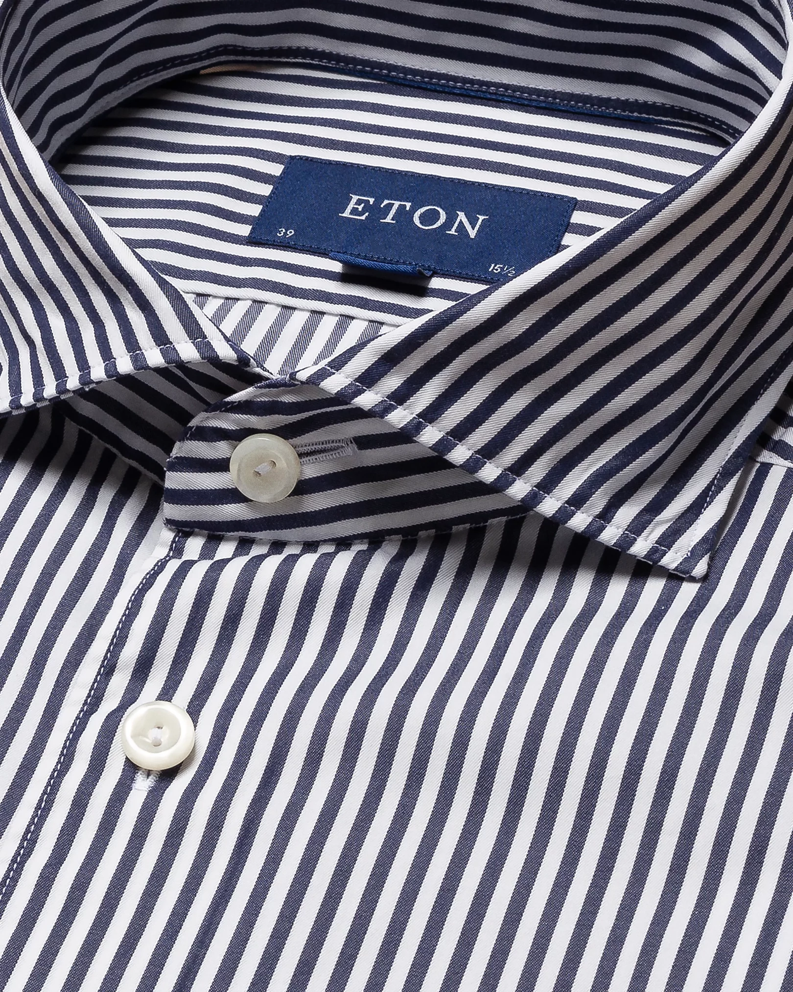 Navy Striped Cotton & Tencel™ Lyocell Shirt