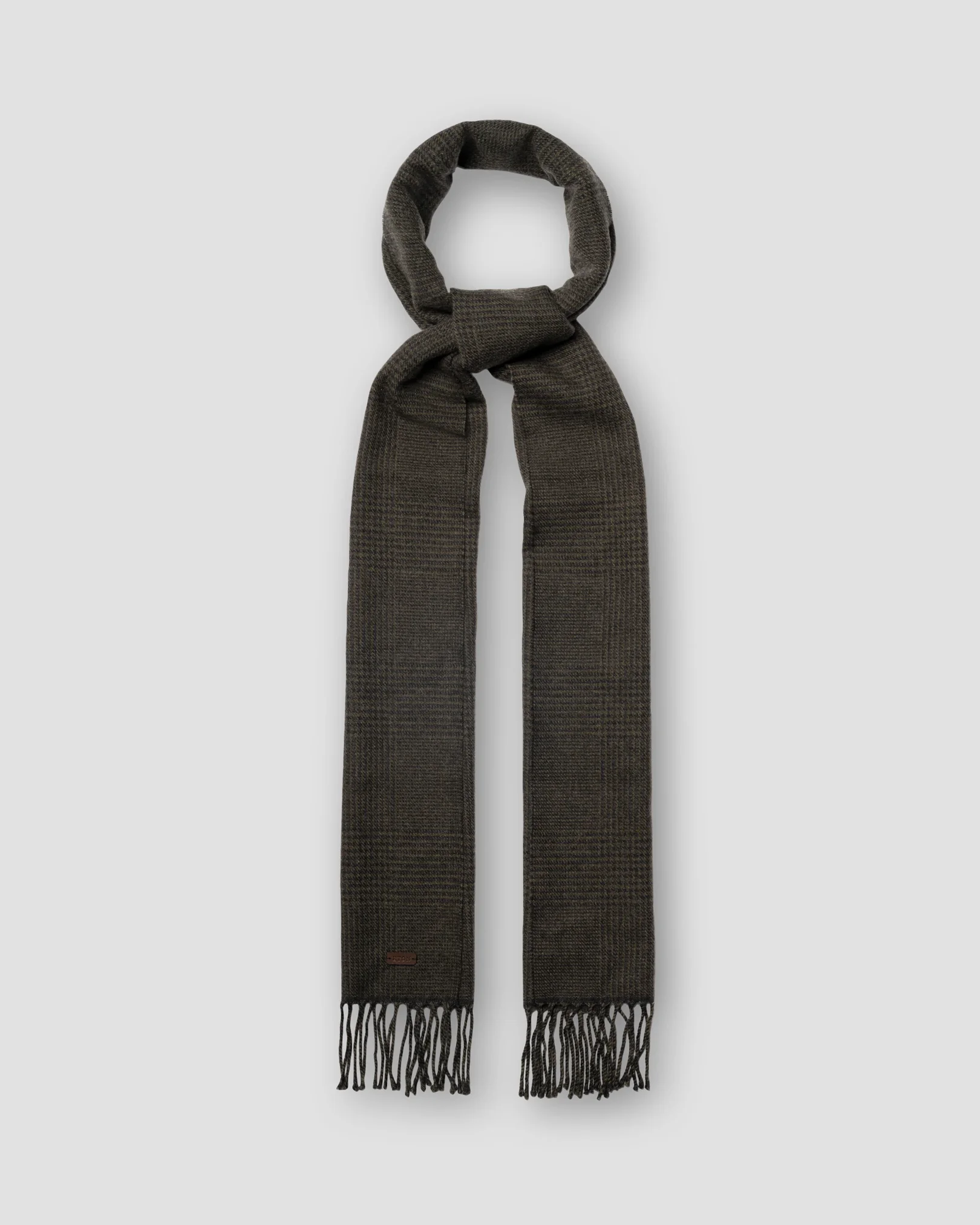 Eton - 256 pow check merino wool scarf