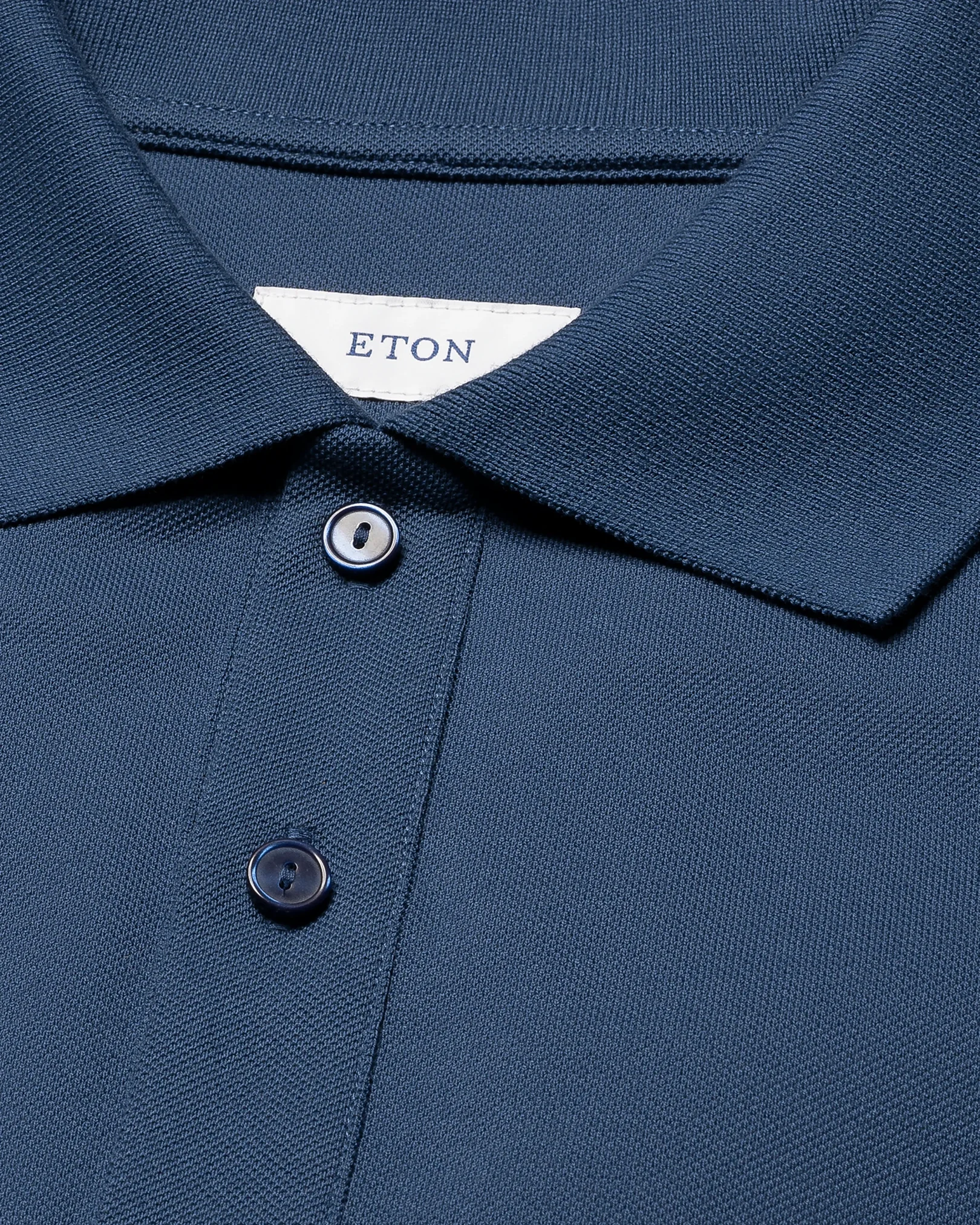 Eton - mid blue pima cotton pique polo