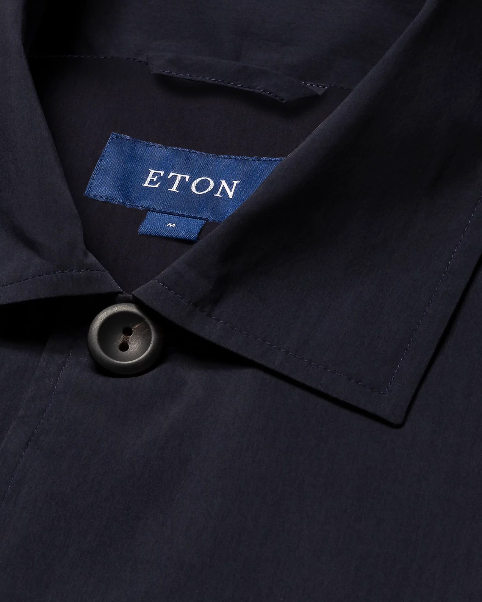Eton - navy blue cotton and nylon overshirt