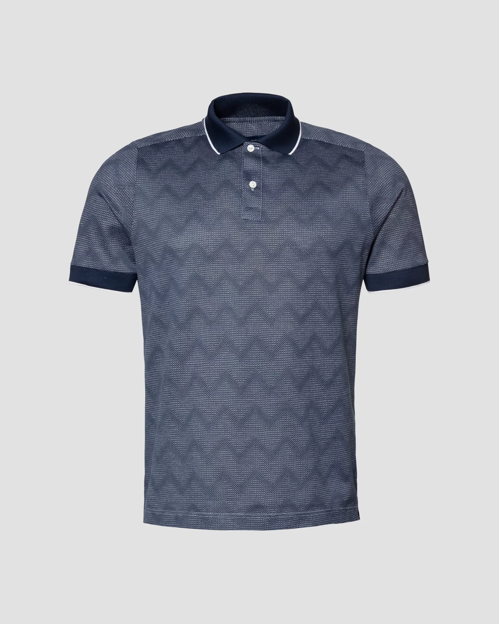 Blue Filo di Scozia Jacquard Resort Shirt - Eton