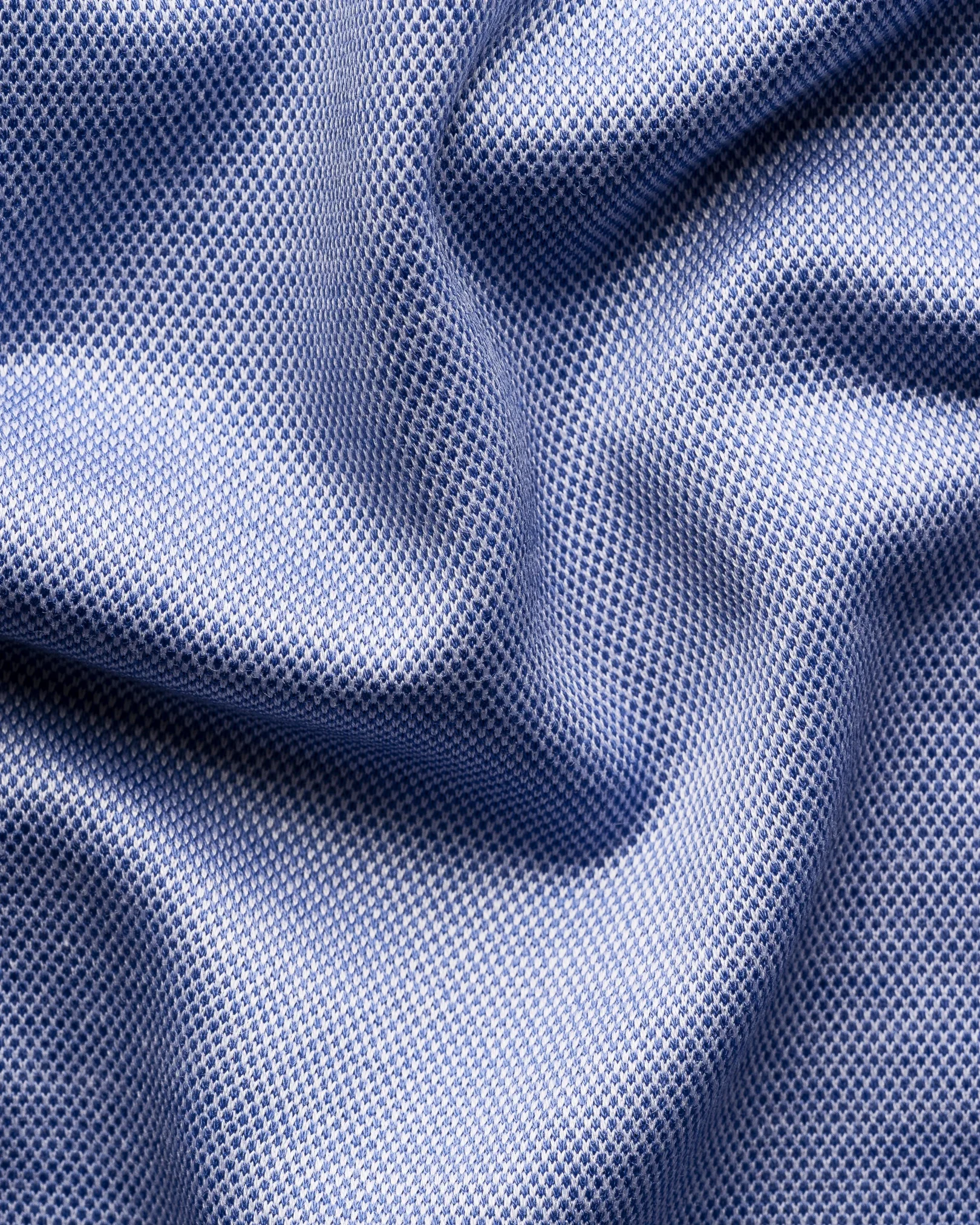 Eton - mid blue jaquard filo di scozia polo shirt