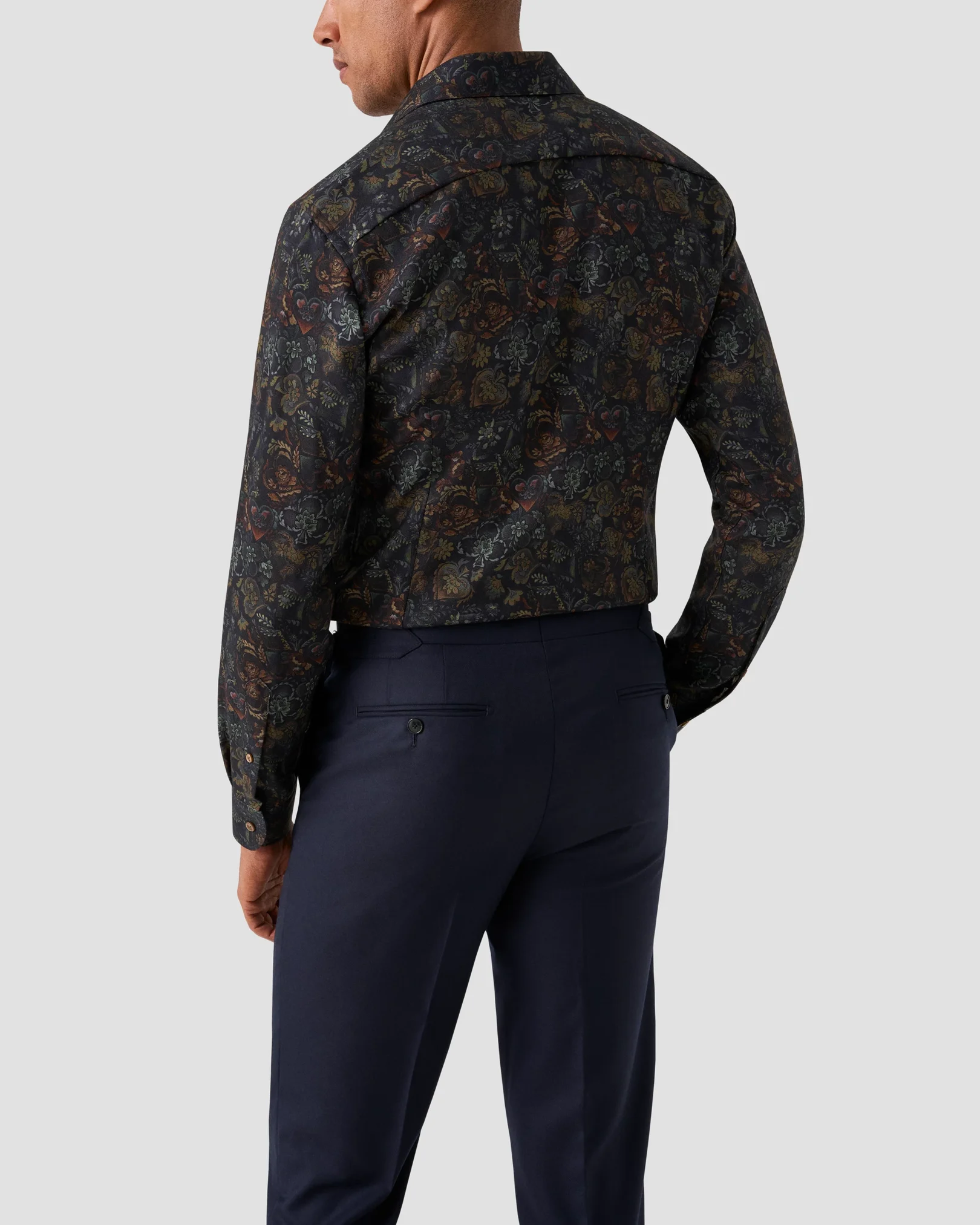 Eton - Chemise en Laine Mérinos à Motifs Floraux