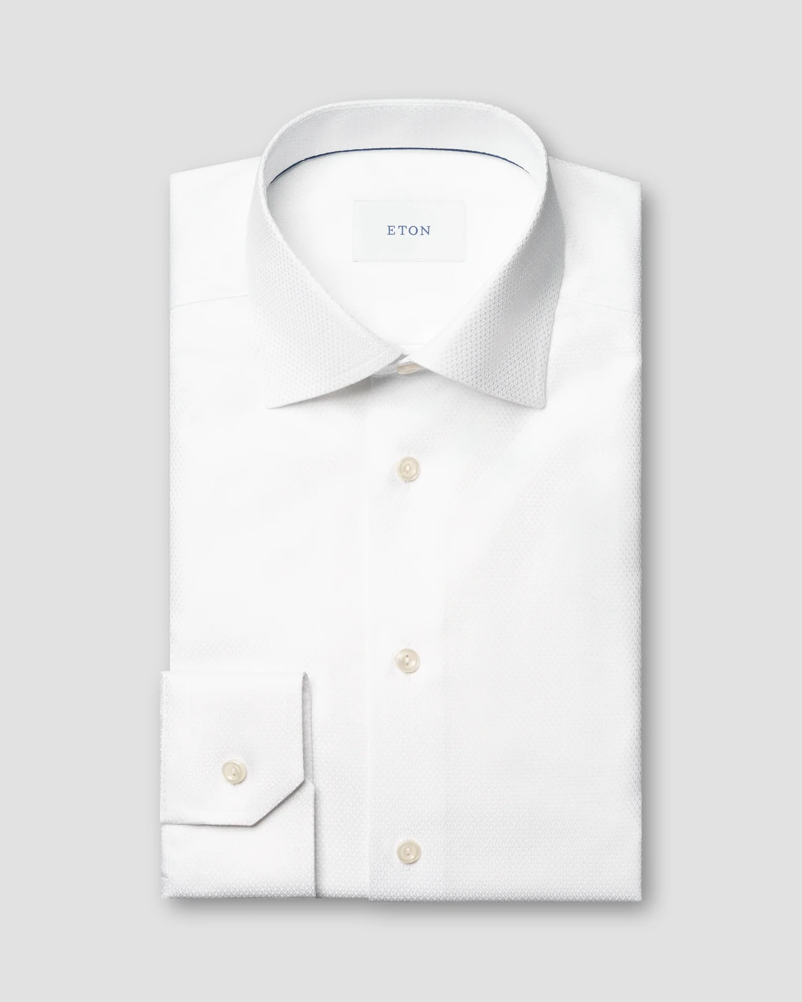 Eton - white semi solid dobby shirt