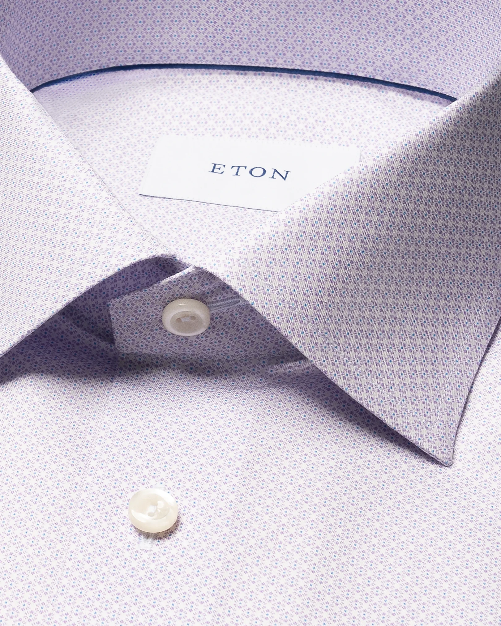 Eton - light purple geometric signature twill shirt