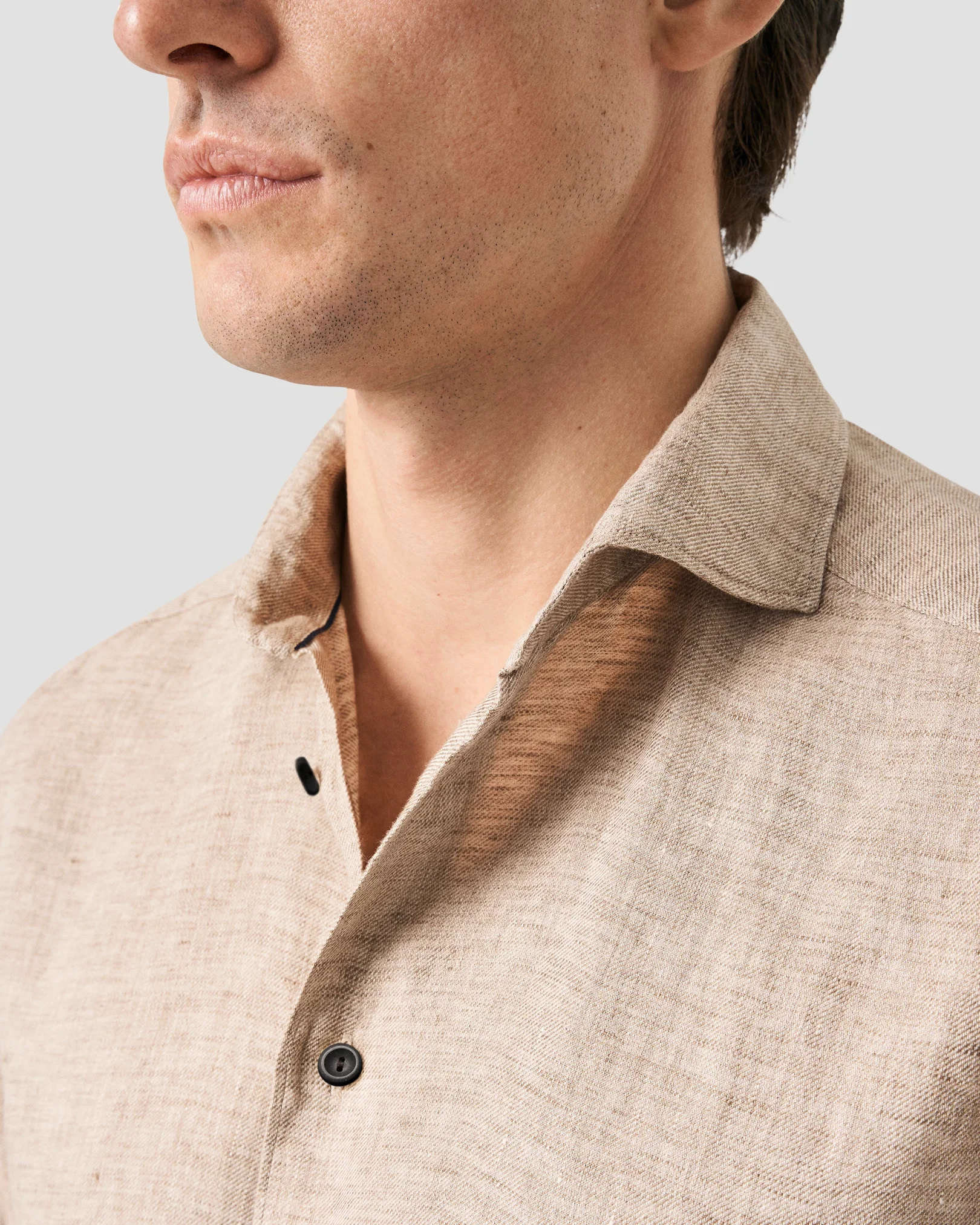 Eton - Light Brown Linen Twill Shirt