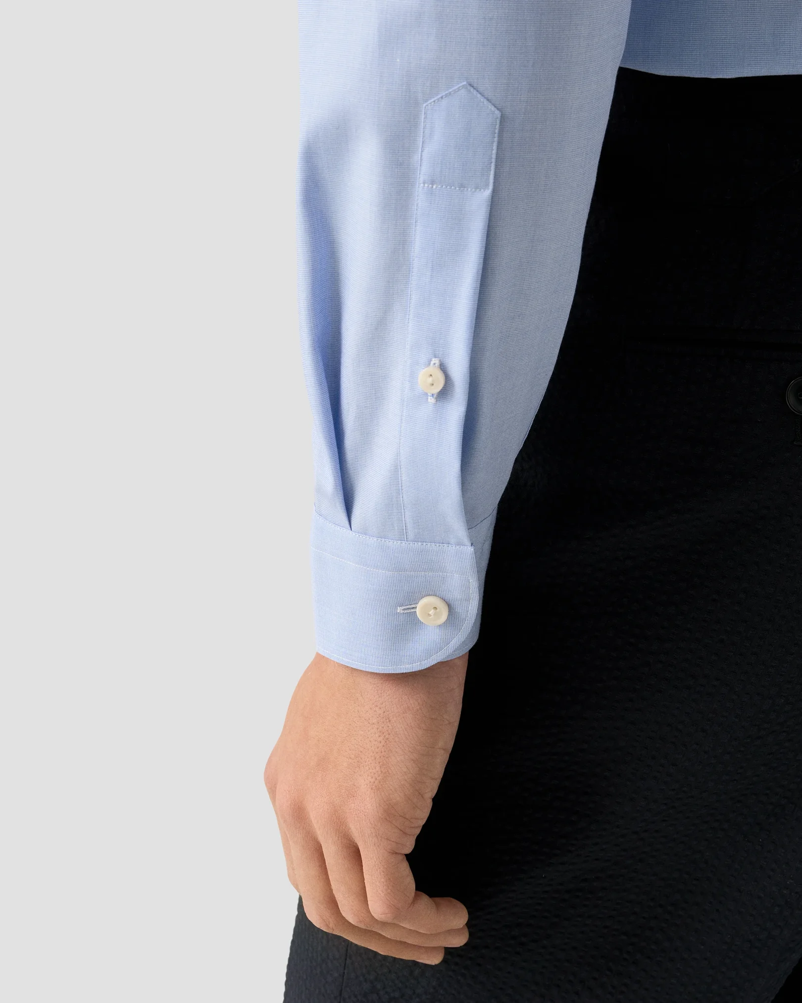 Eton - mid blue end on end breeze poplin shirt 261