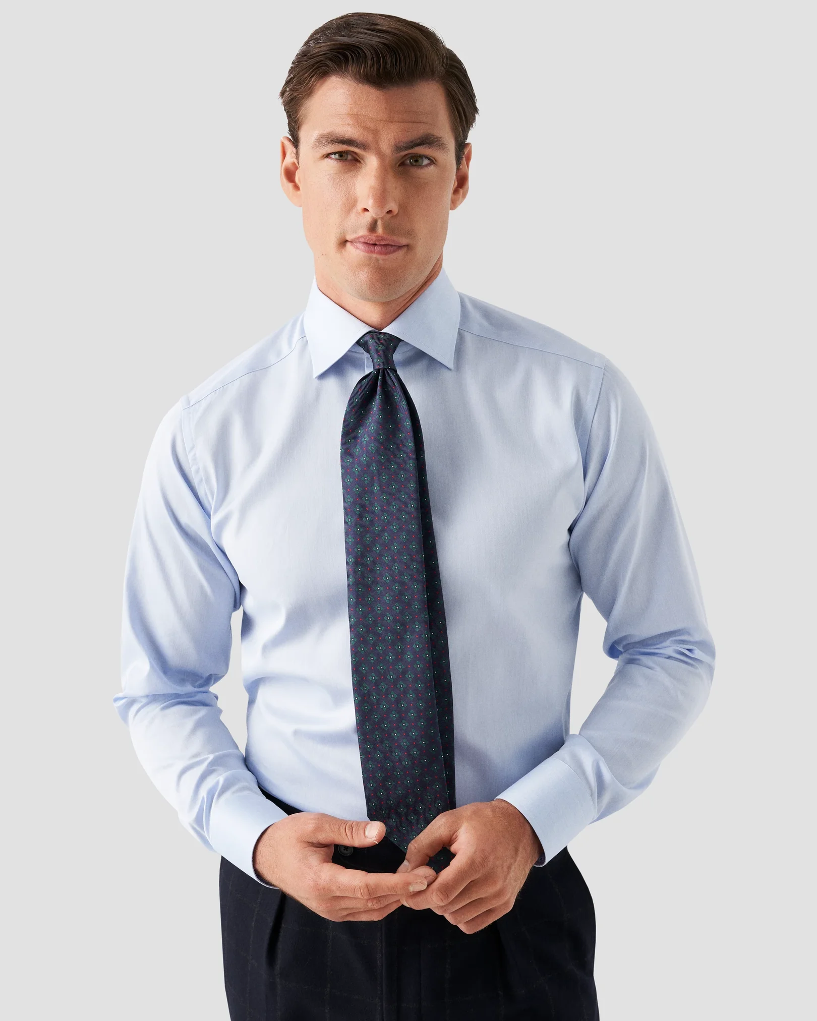 Eton - lightblue signature twill contrast details