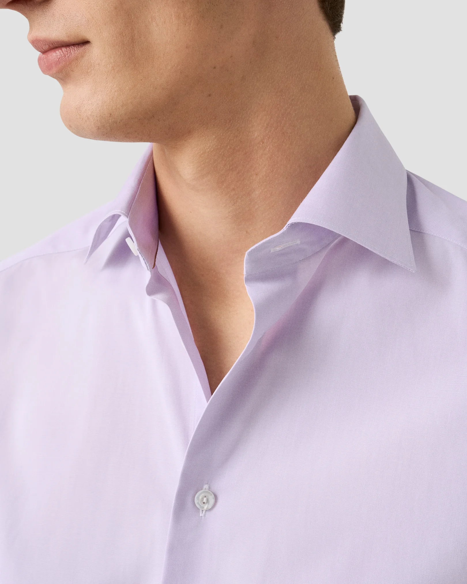 Eton - light purple fine poplin cut away collar single cuff