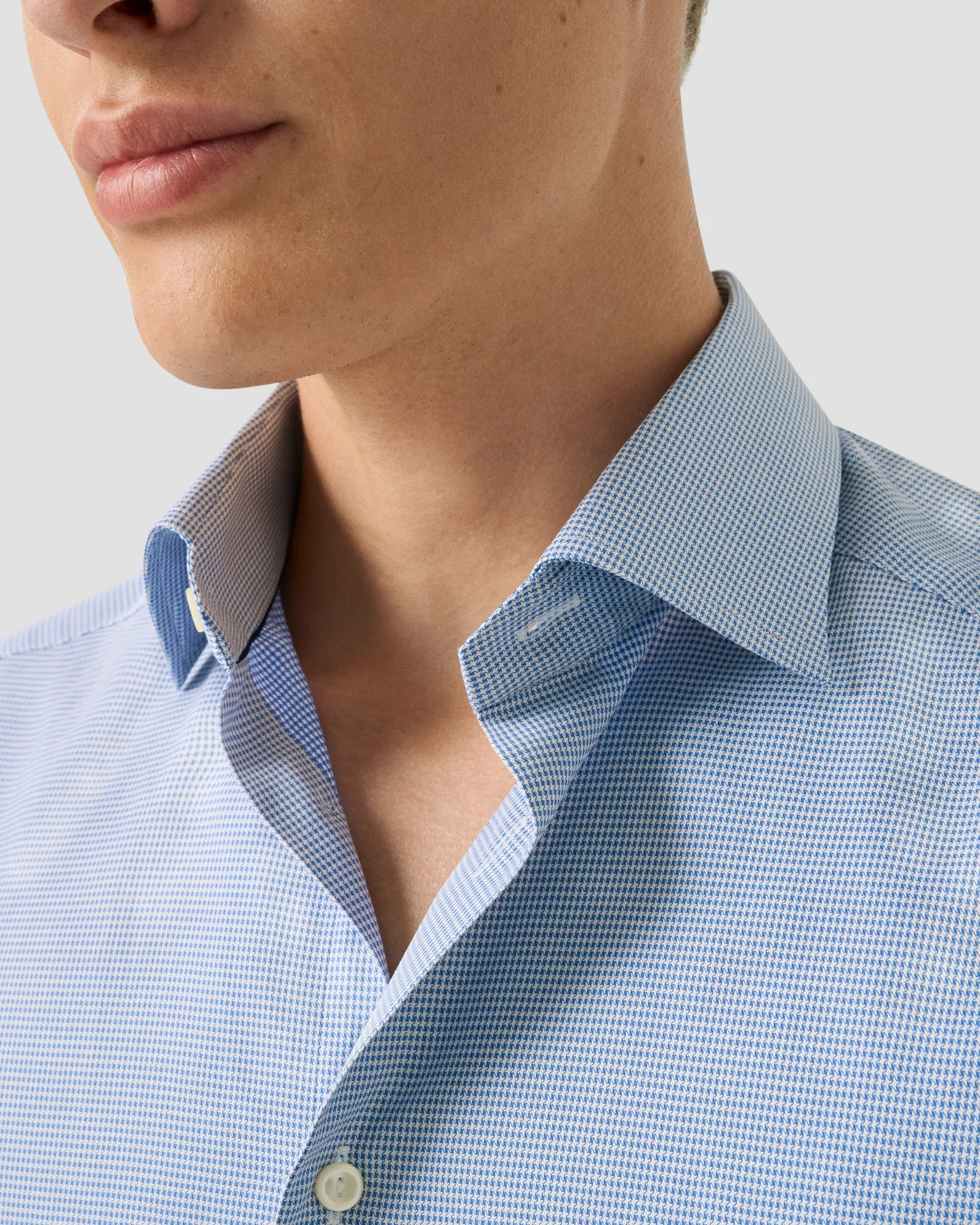 Eton - dark blue houndstooth signature twill shirt