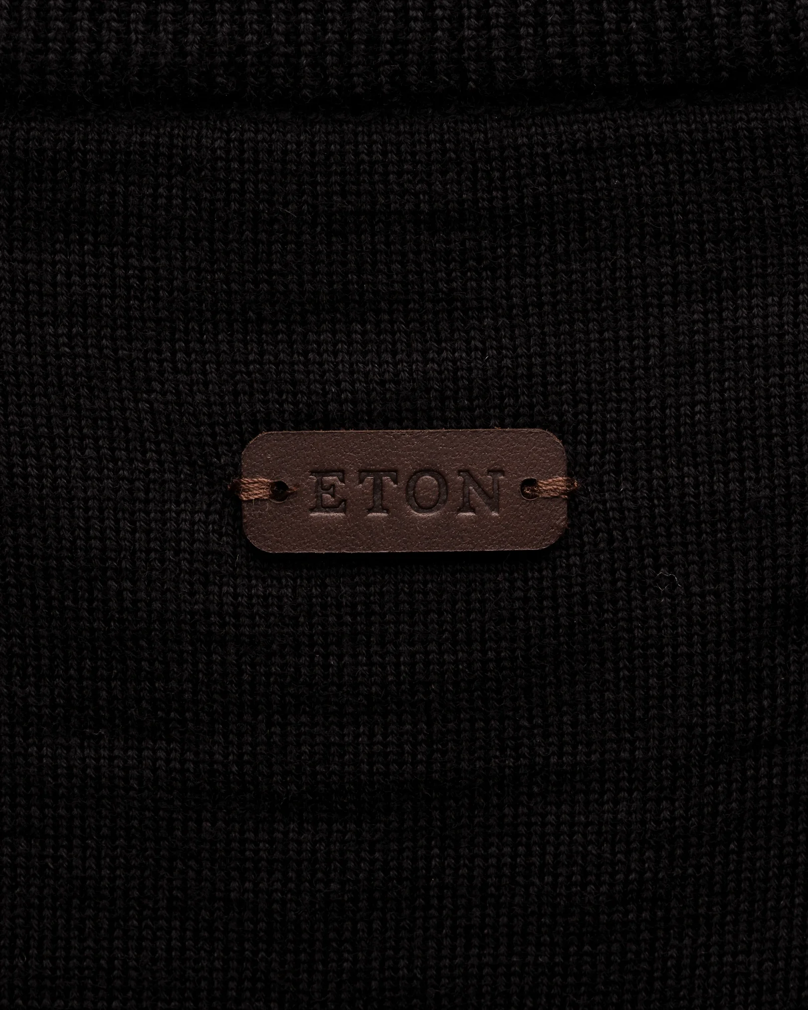 Eton - black merino 14guage knit