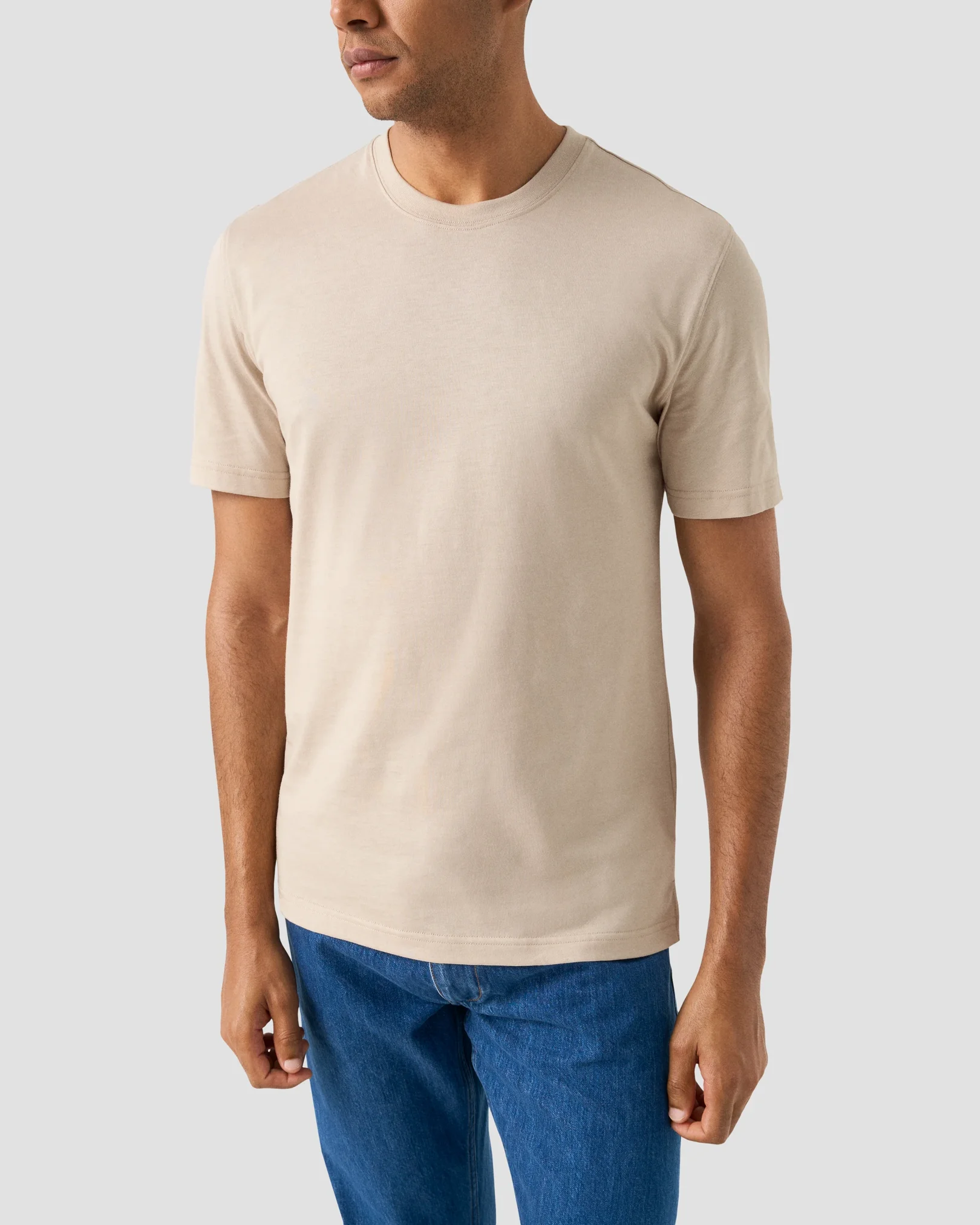 Eton - beige single jersey supima t shirt