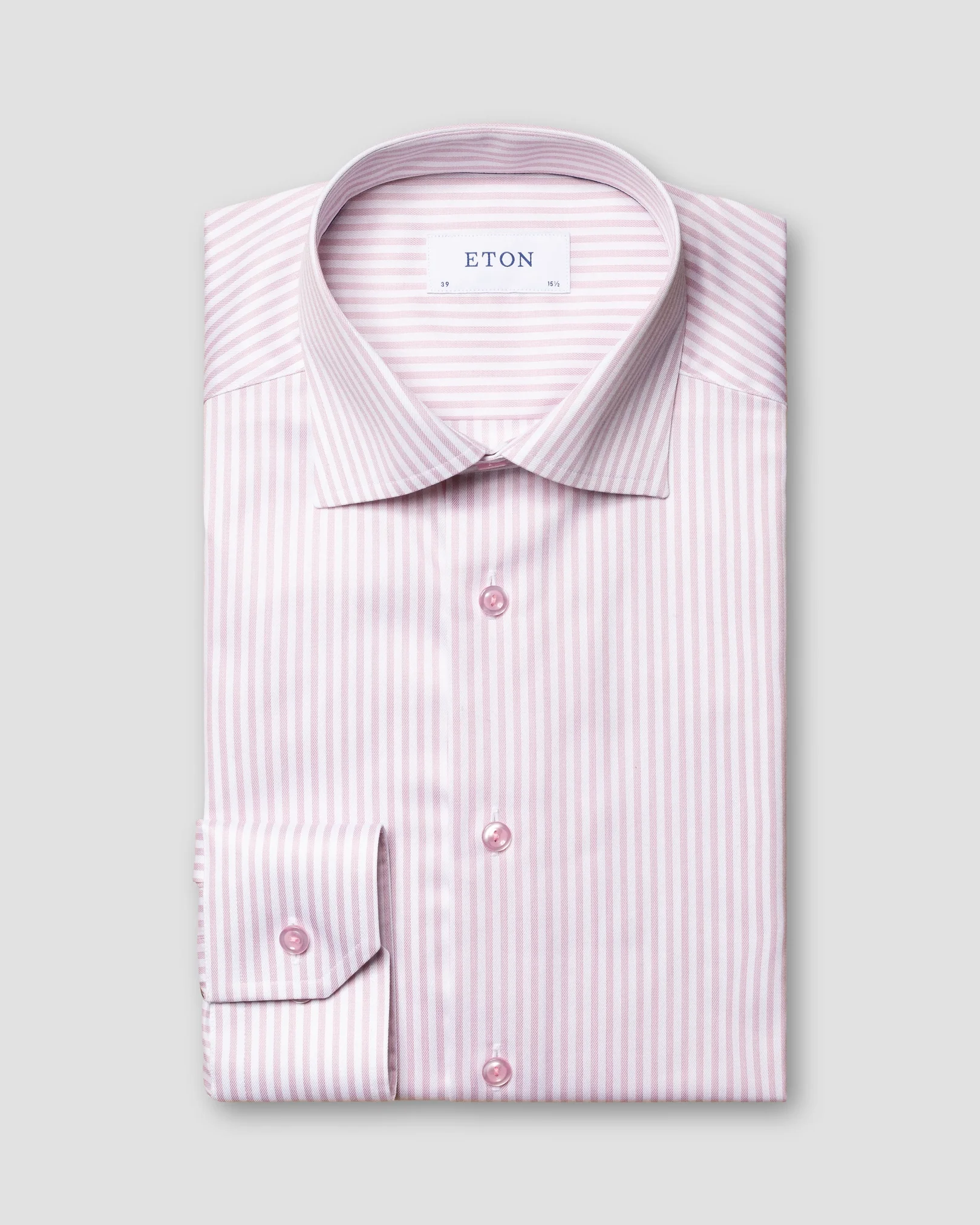 Eton - pink striped signature twill shirt