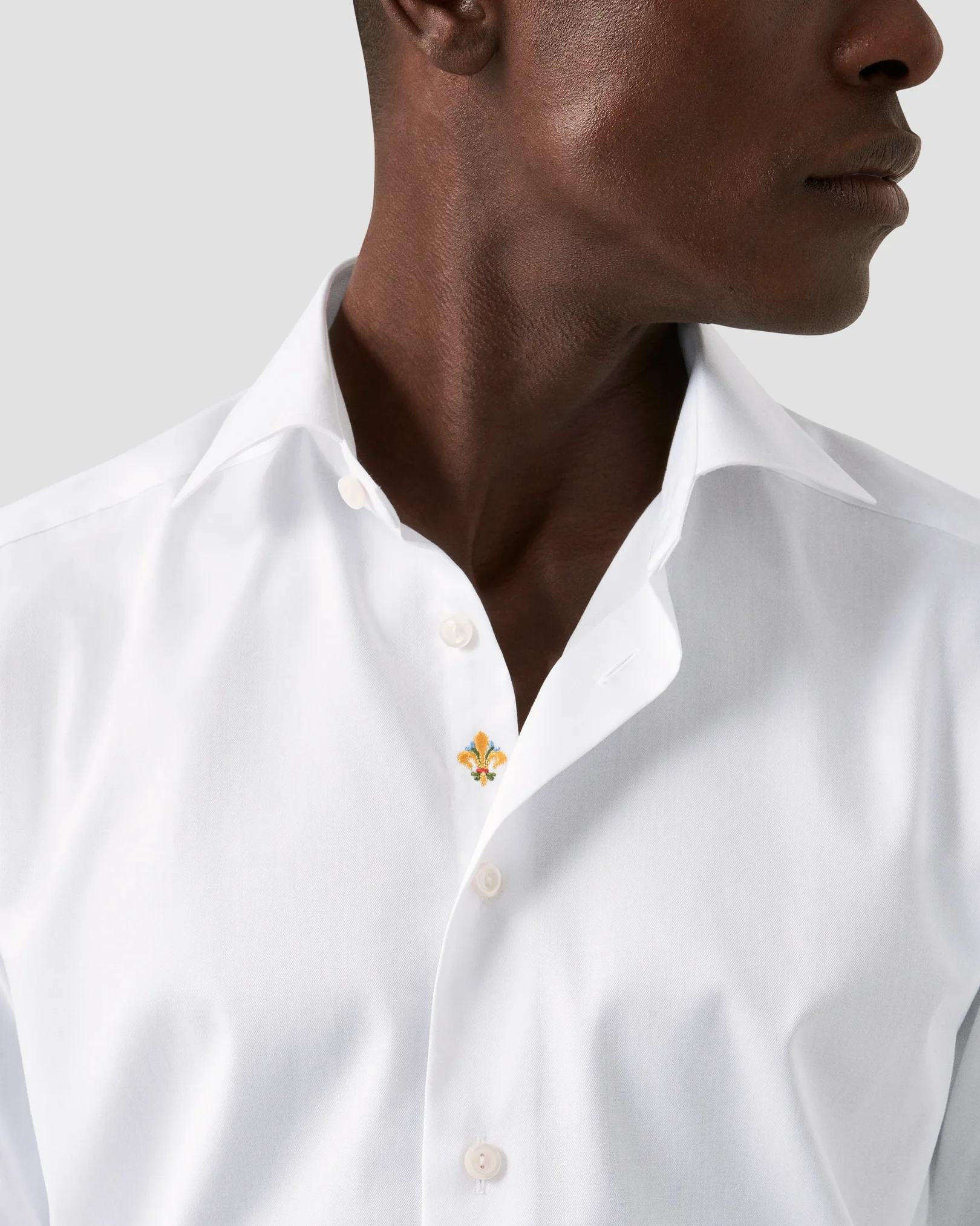 Eton - white signature twill embroidery shirt