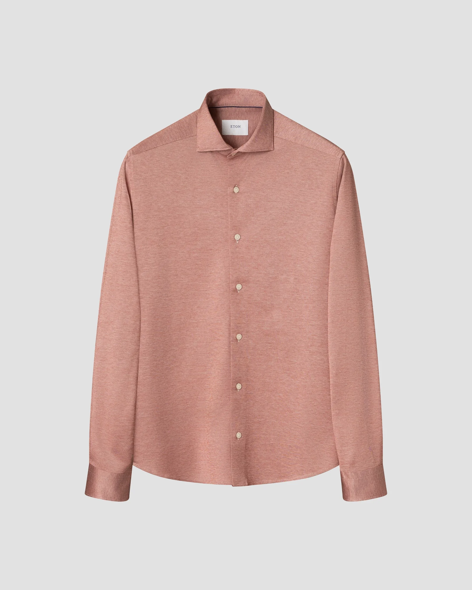 Eton - red filo di scozia knit shirt wide spread 266