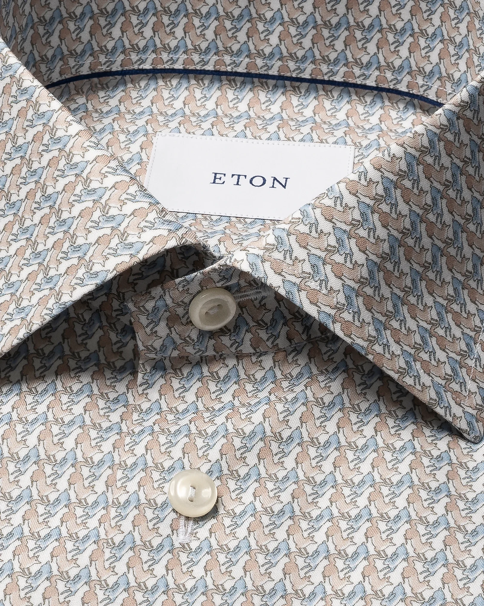 Eton - micro motif print shirt cut away single slim