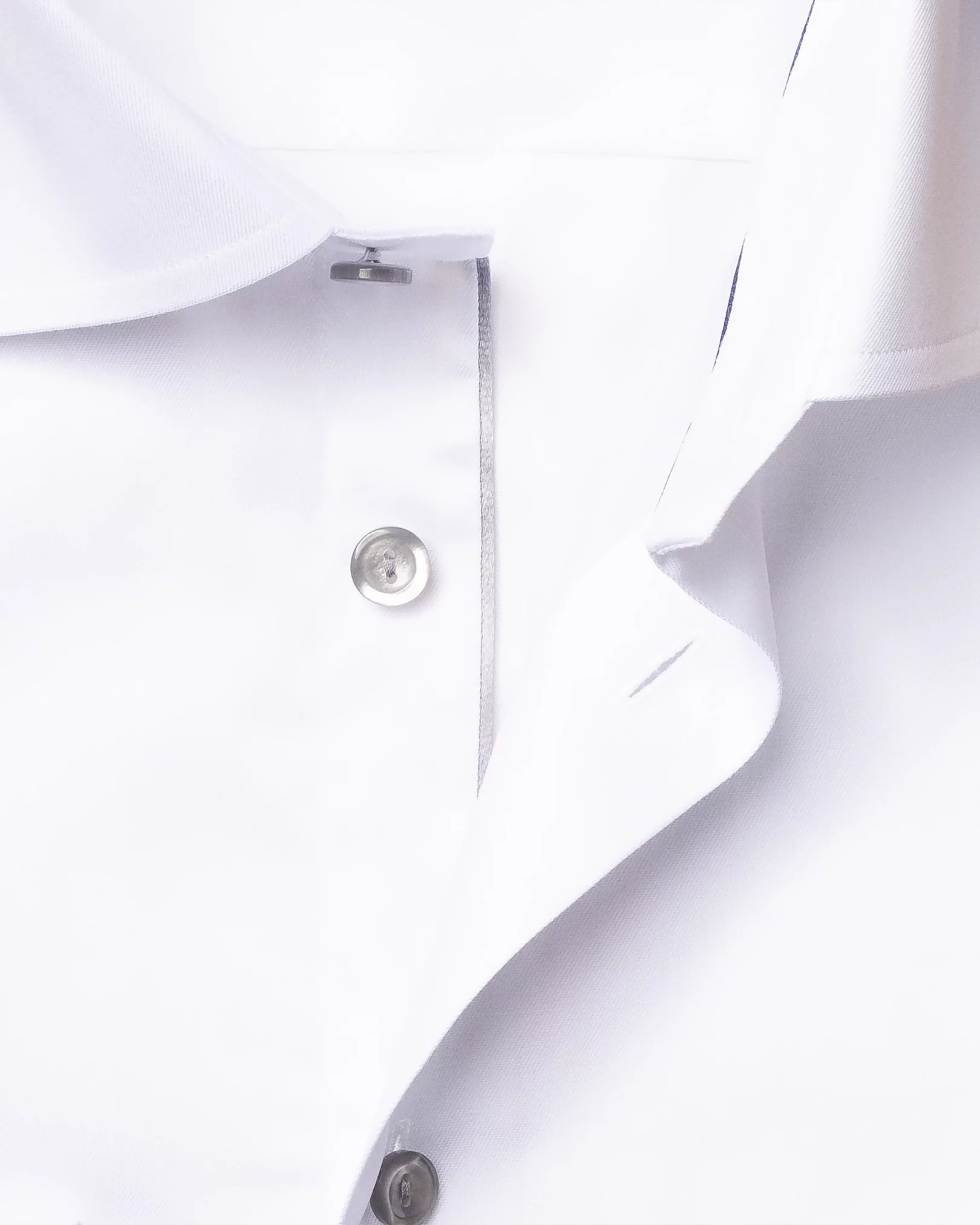 Eton - white twill shirt with grey details