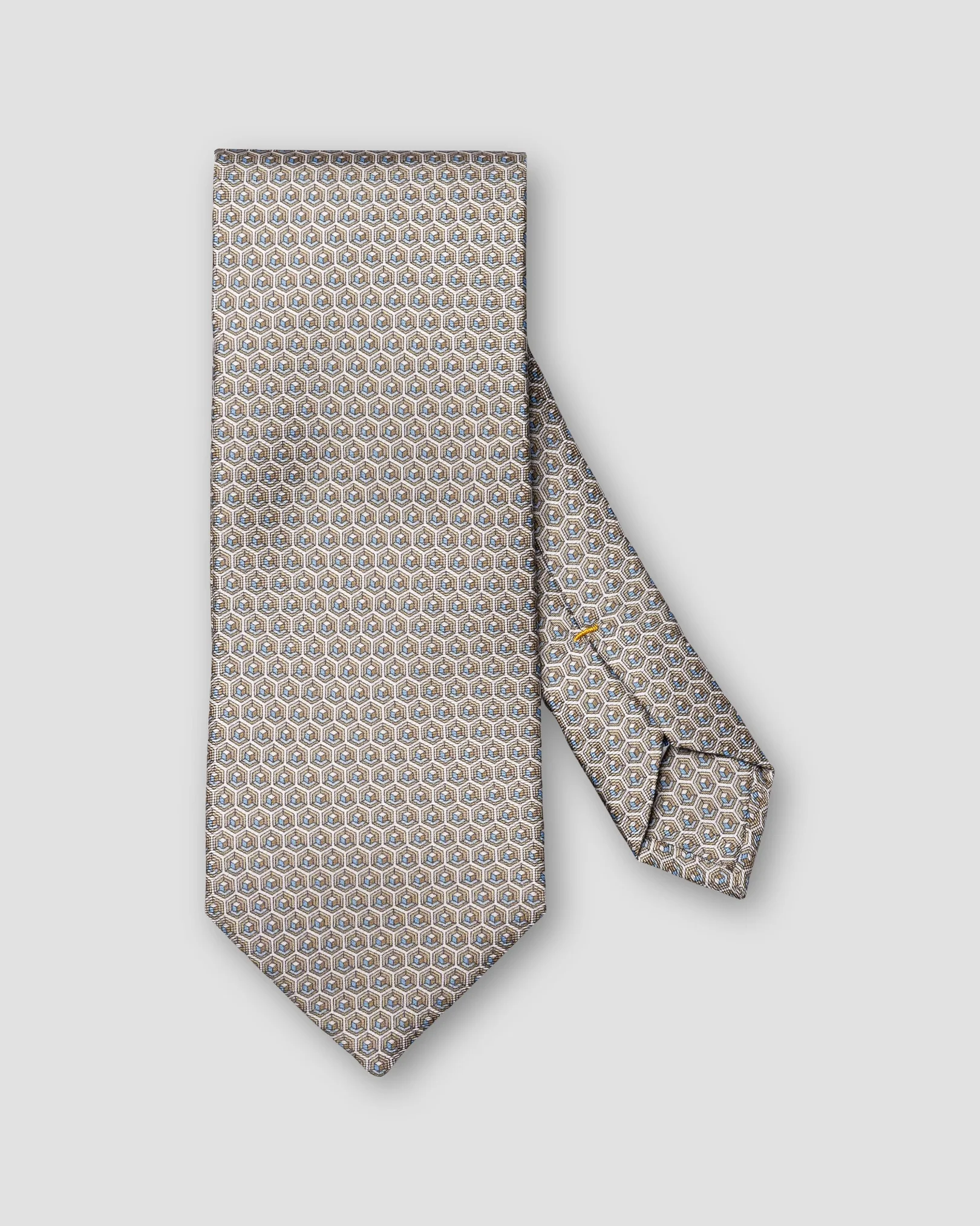 Eton - beige geometricl printed silk tie
